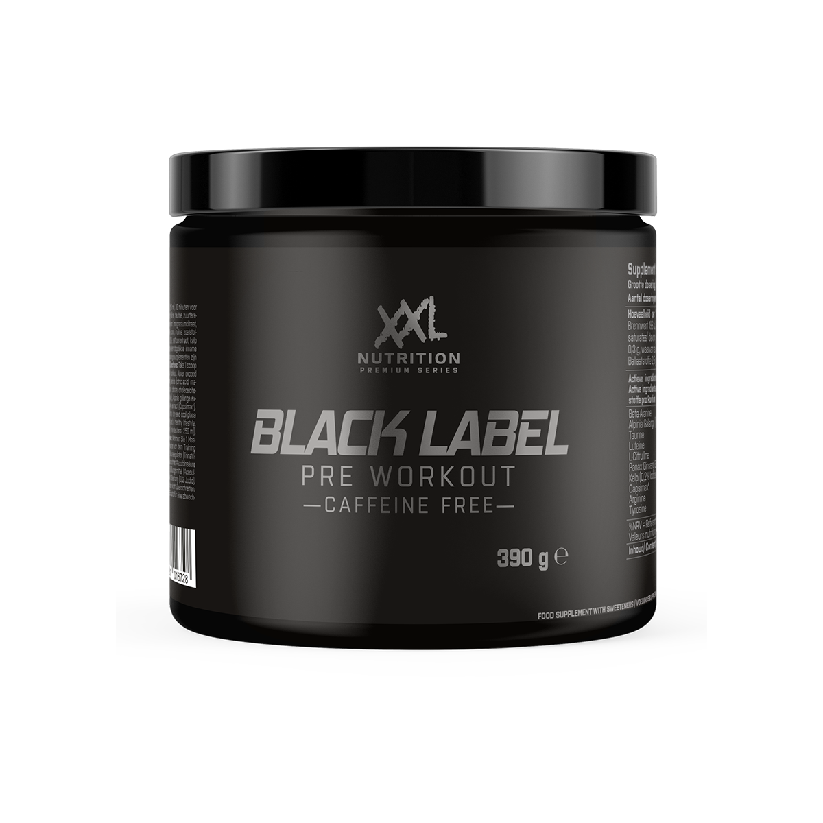 XXL Nutrition Black Label Pre-Workout - Orange Früchte (Koffeinfrei) - 390 Gramm