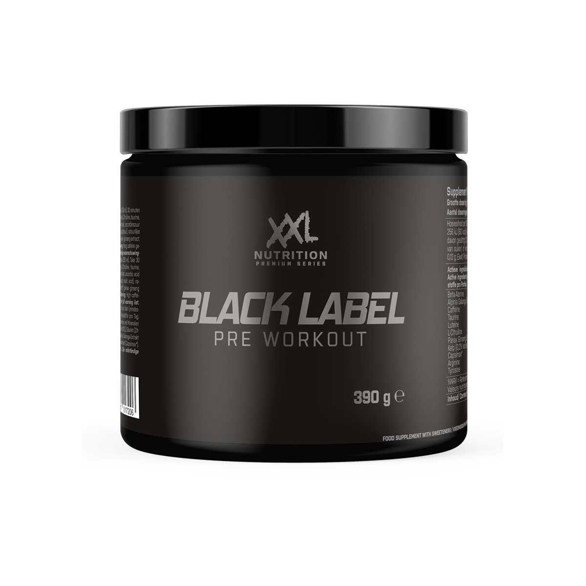 XXL Nutrition Black Label Pre-Workout - Himbeere - 390 Gramm