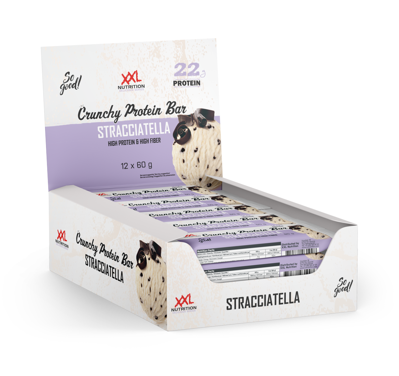 XXL Nutrition Crunchy Protein Bar - 12 Pack - Stracciatella
