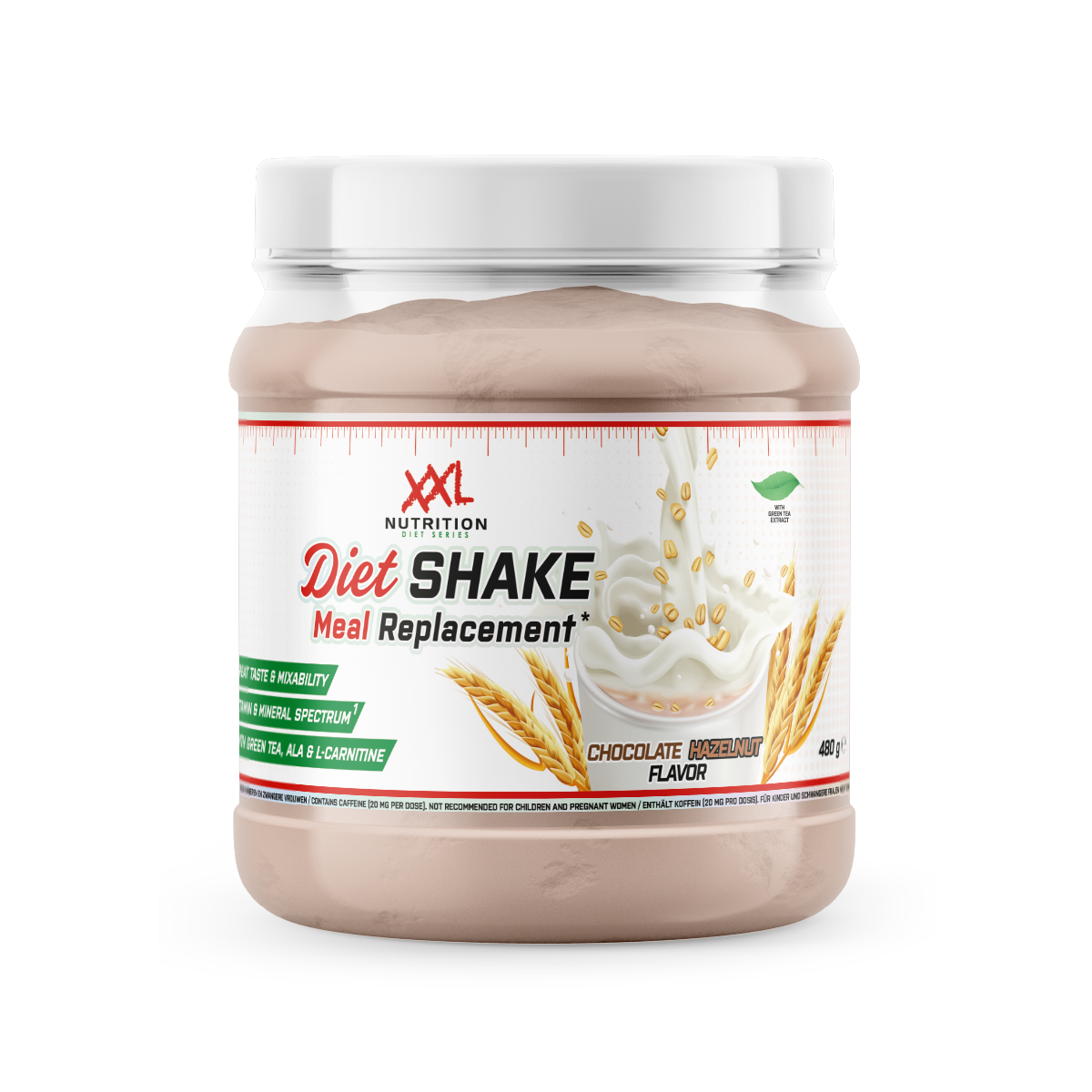 XXL Nutrition Diet Shake-480 gram-Chocolade / Hazelnoot