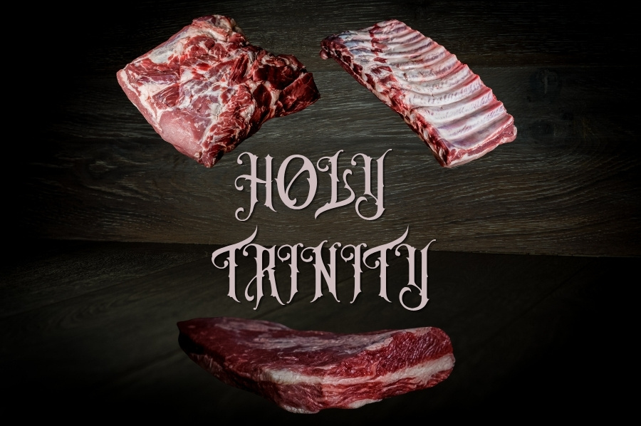 Holy Trinity des BBQ im Paket: Brisket, St. Louis Ribs und Boston Butt