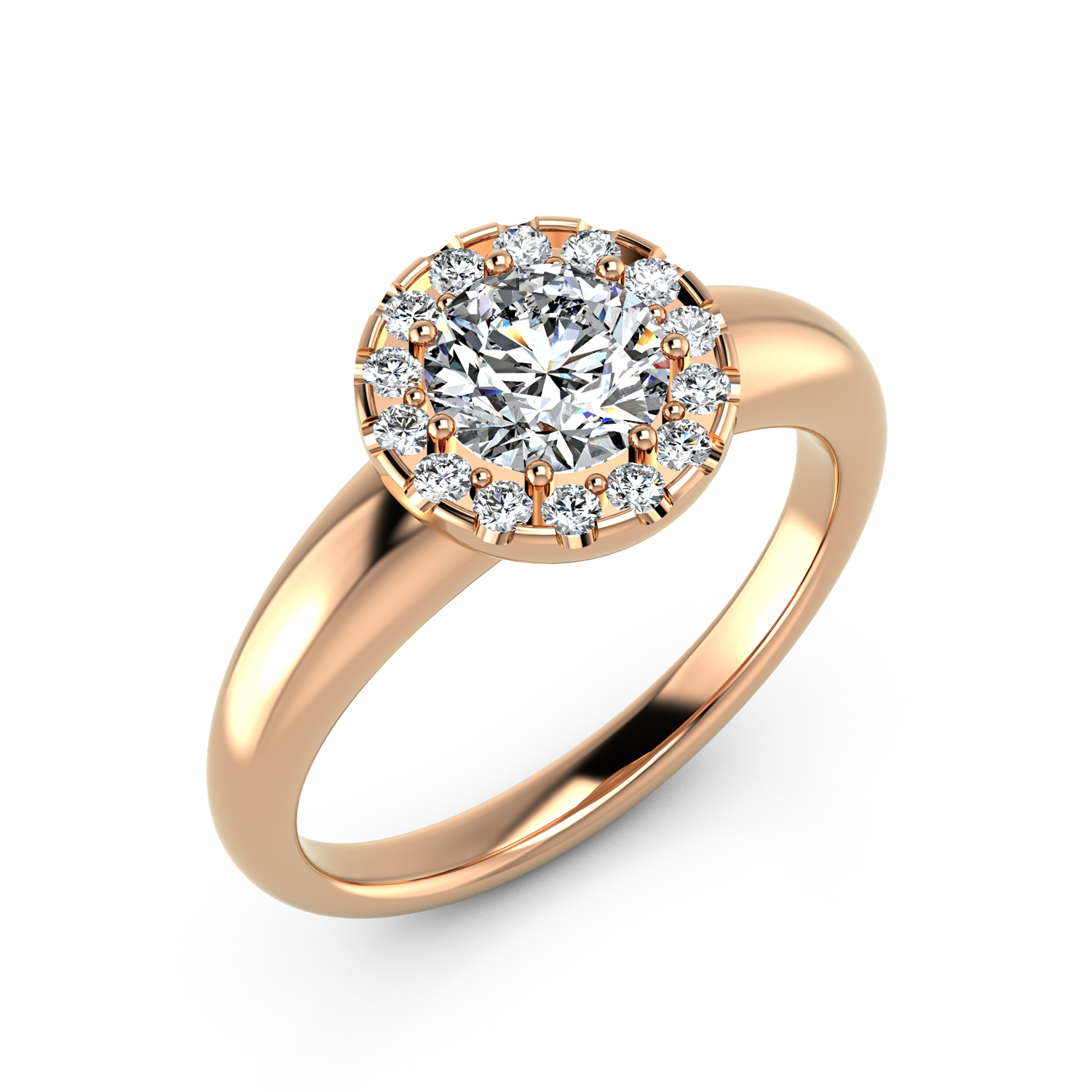 VR015 333er Rotgold 1x1.00|14x0.01ct. - 45651