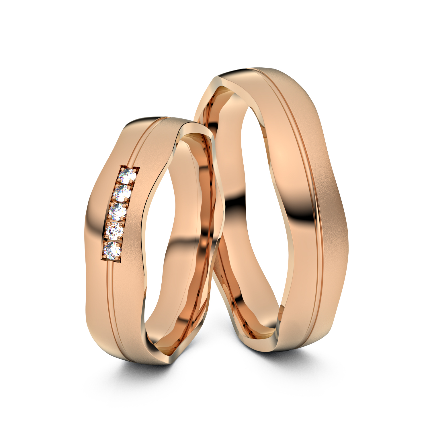 Modell TR028 Wide Wavy 585er Rotgold - 24572