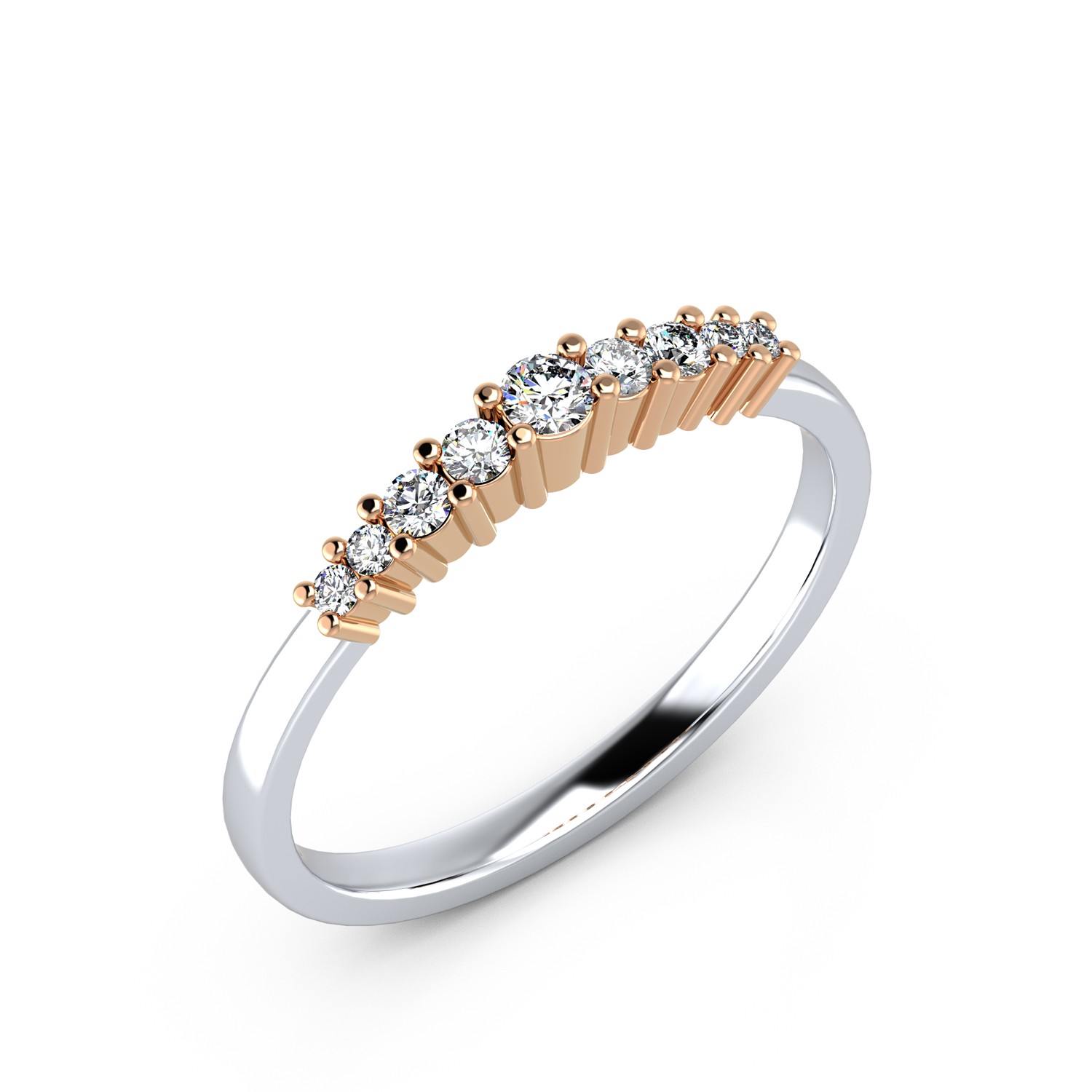 VR012 585er Weißgold-Rotgold 1x0.06|4x0.025|4x0.01ct. - 45272