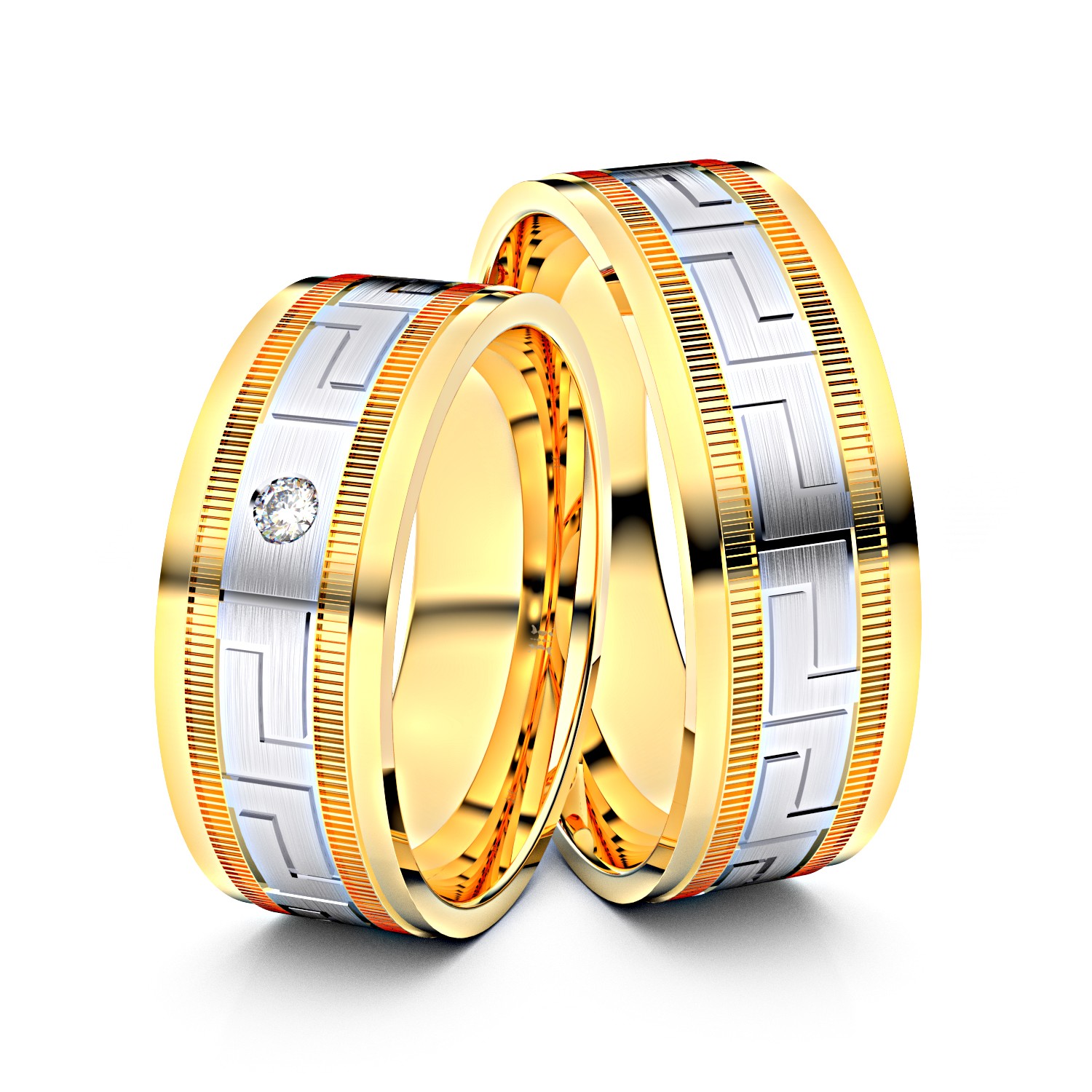 Modell TR097 Meander 333er Gelbgold-Weißgold - 27506