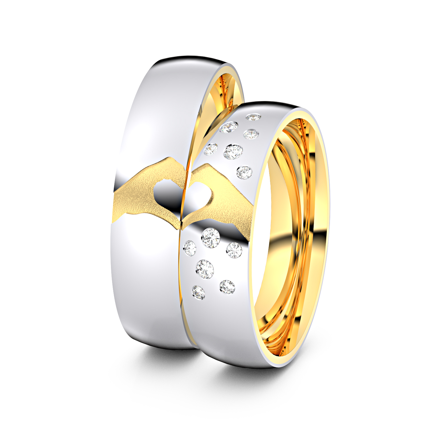 Modell TR279 Hand und Herz 585er Weißgold-Gelbgold - 50391