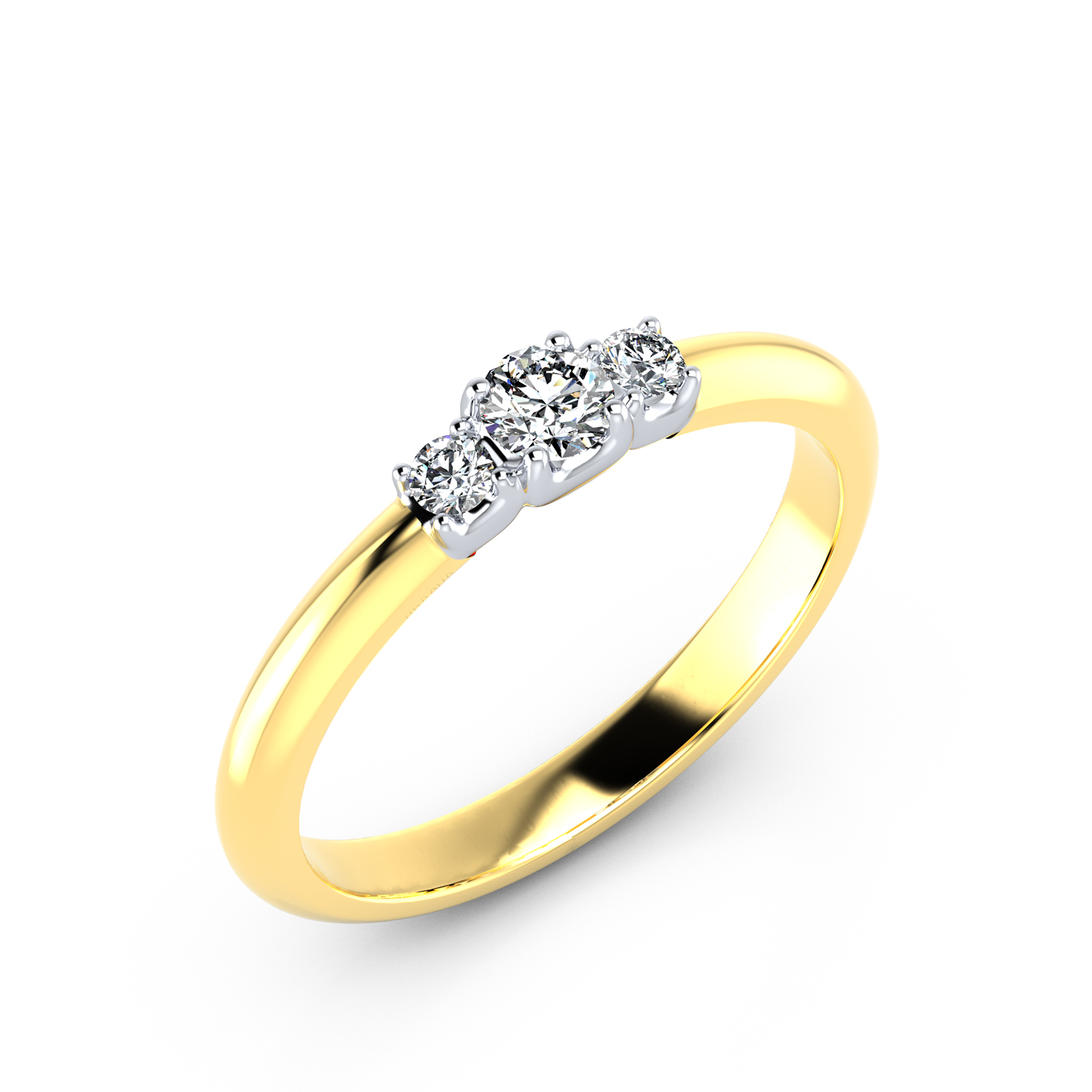 VR013 333er Gelbgold-Weißgold 1x0.18|2x0.06ct. - 45358