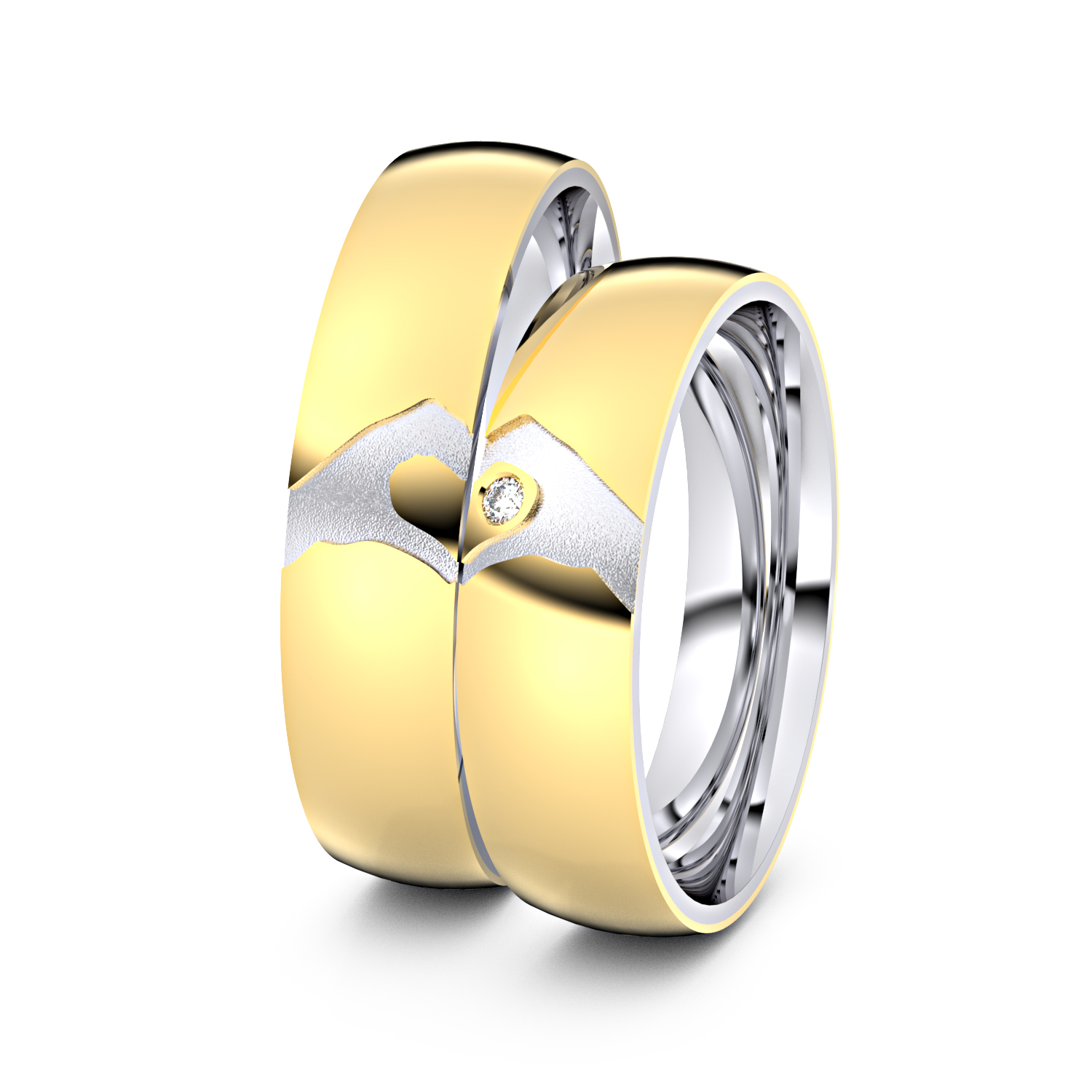 Modell TR279 Hand und Herz 585er Gelbgold-Weißgold - 50356