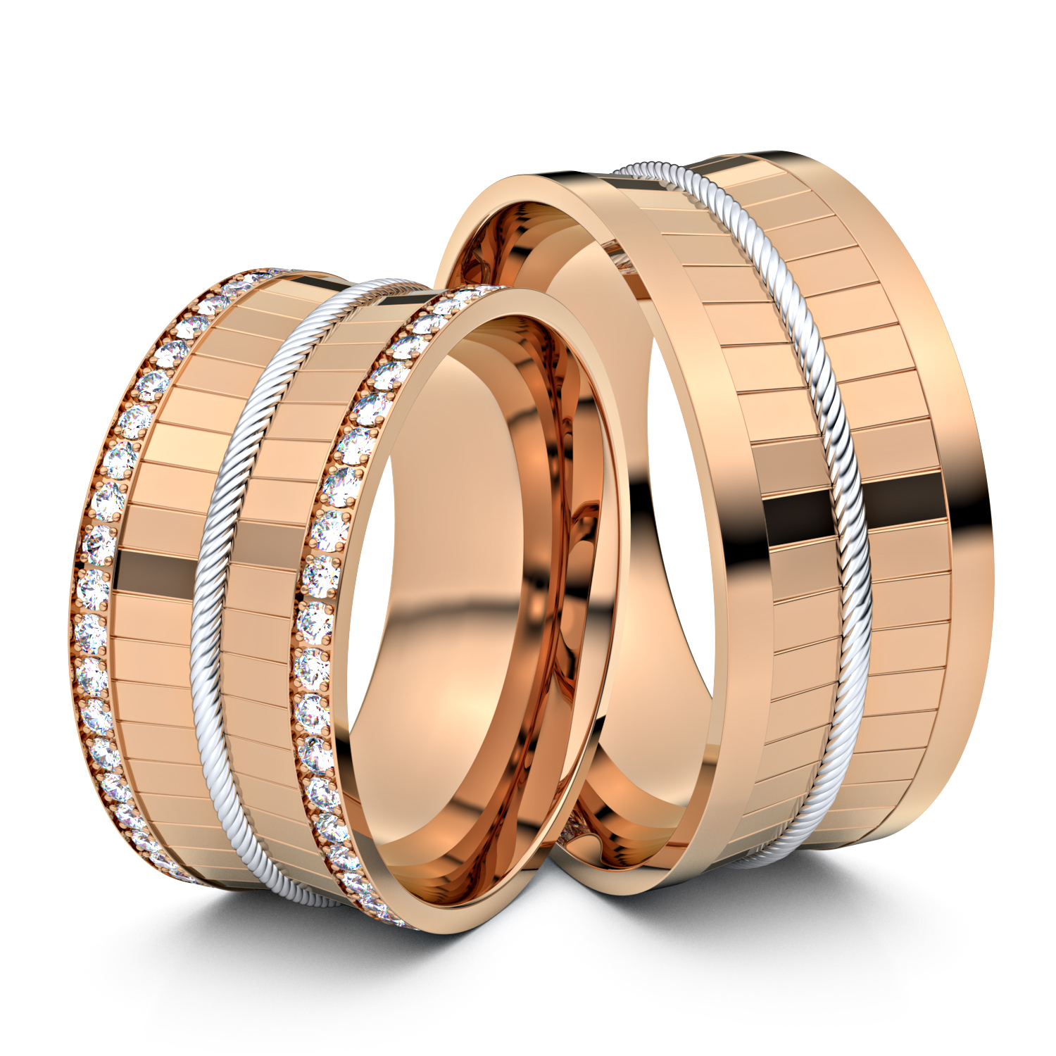 Modell TR103 geflochtenes Band 333er Rotgold-Weißgold - 27730