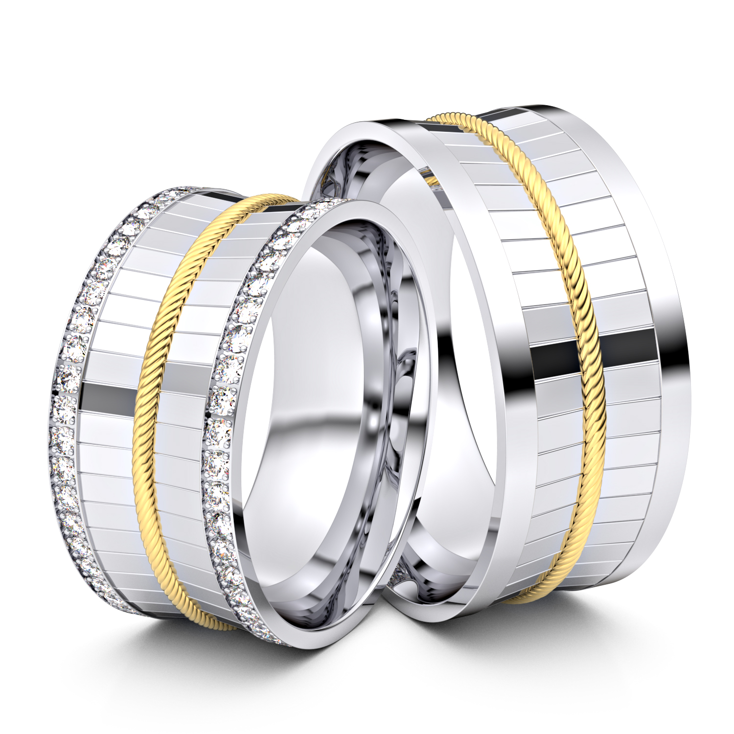 Modell TR103 geflochtenes Band 333er Weißgold-Gelbgold - 27733