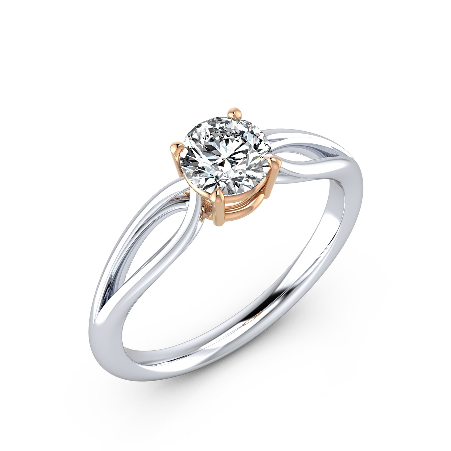 VR016 750er Weißgold-Rotgold 1x0.75ct. - 45795