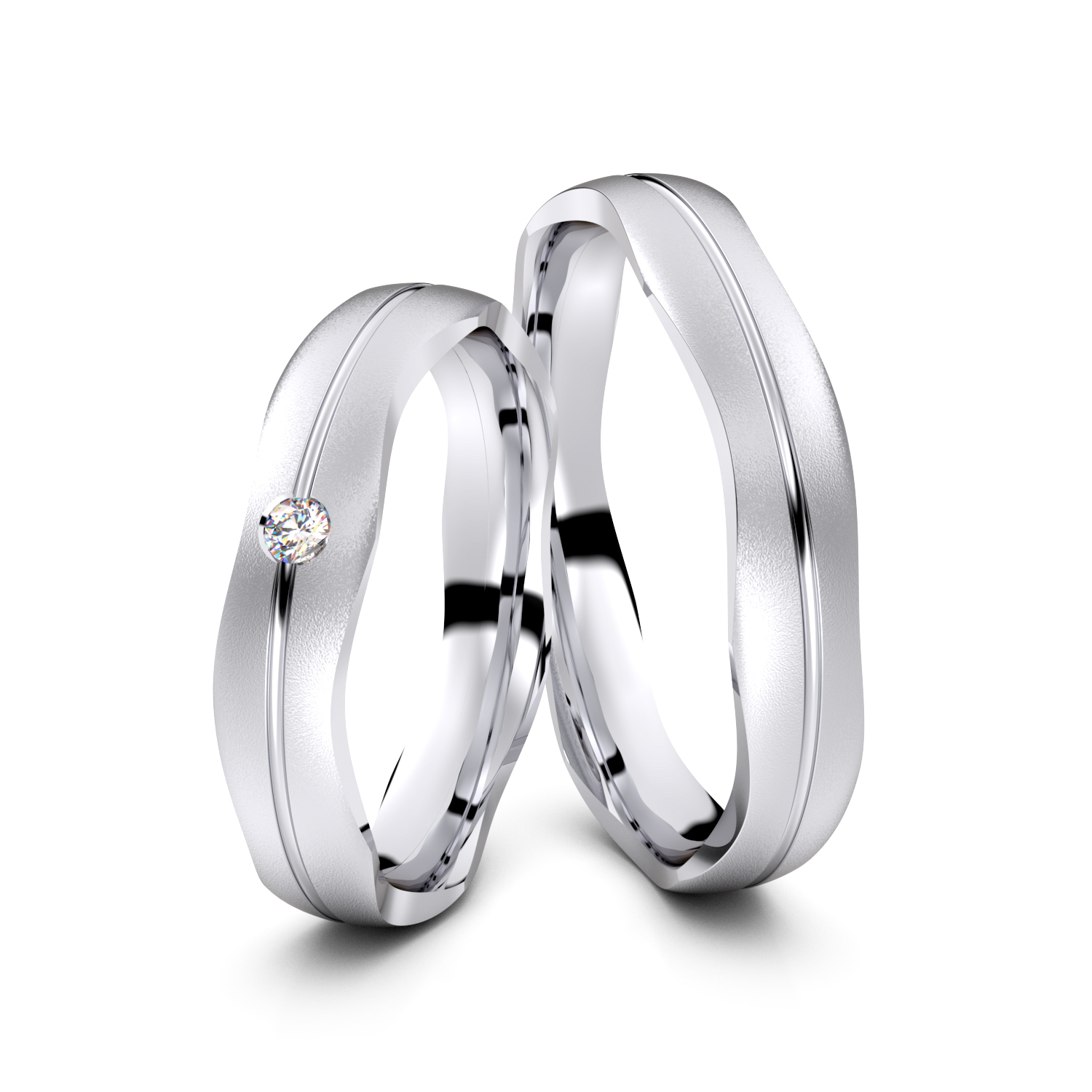 Modell TR013 Small Wavy 333er Weißgold - 23931