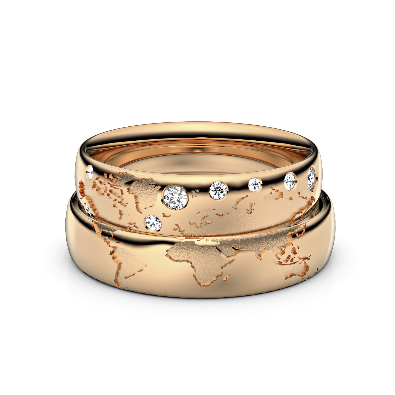 Modell TR239 Weltkarte 925er Silber (rosé-vergoldet) - 84748