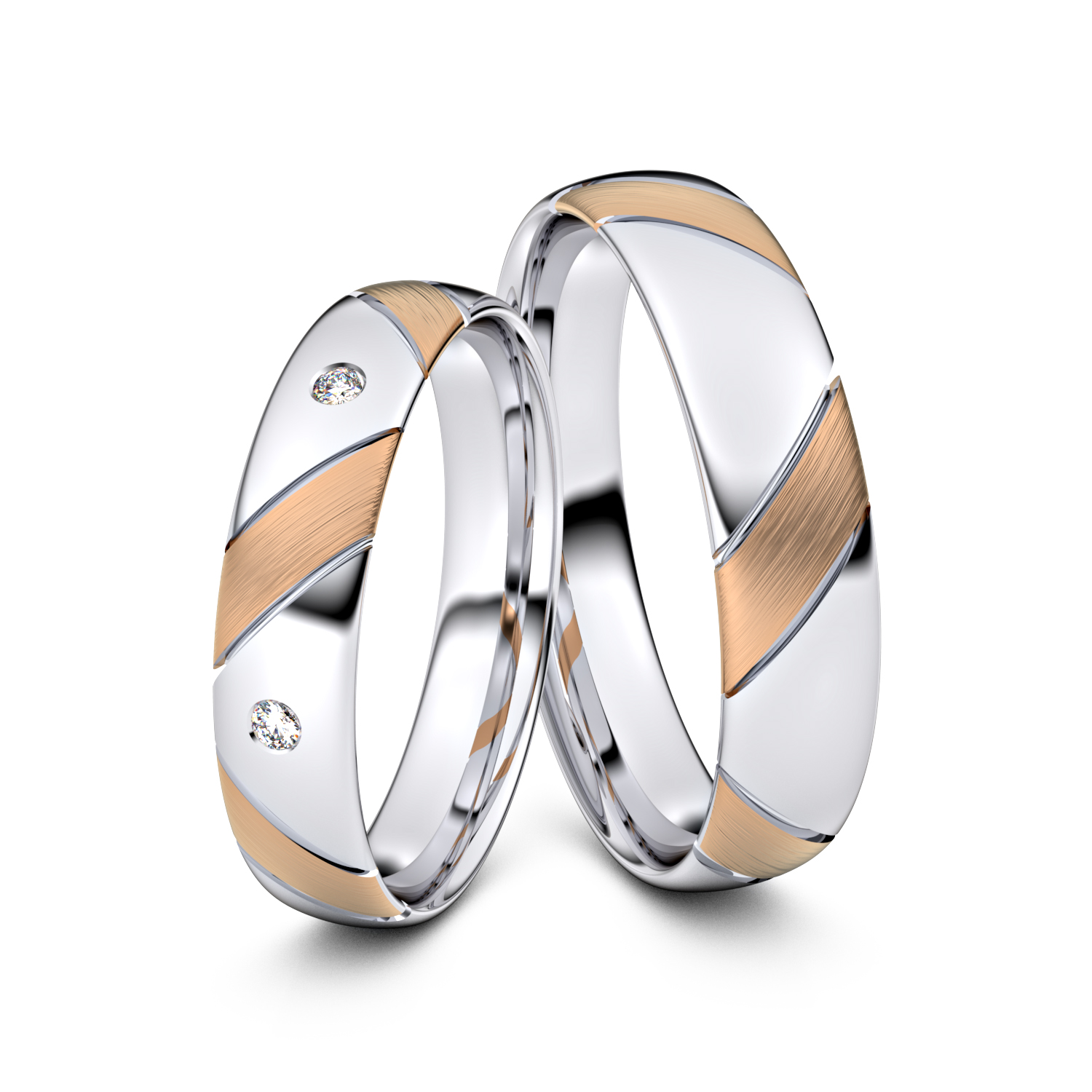 Modell TR003 333er Weißgold-Rotgold - 23415