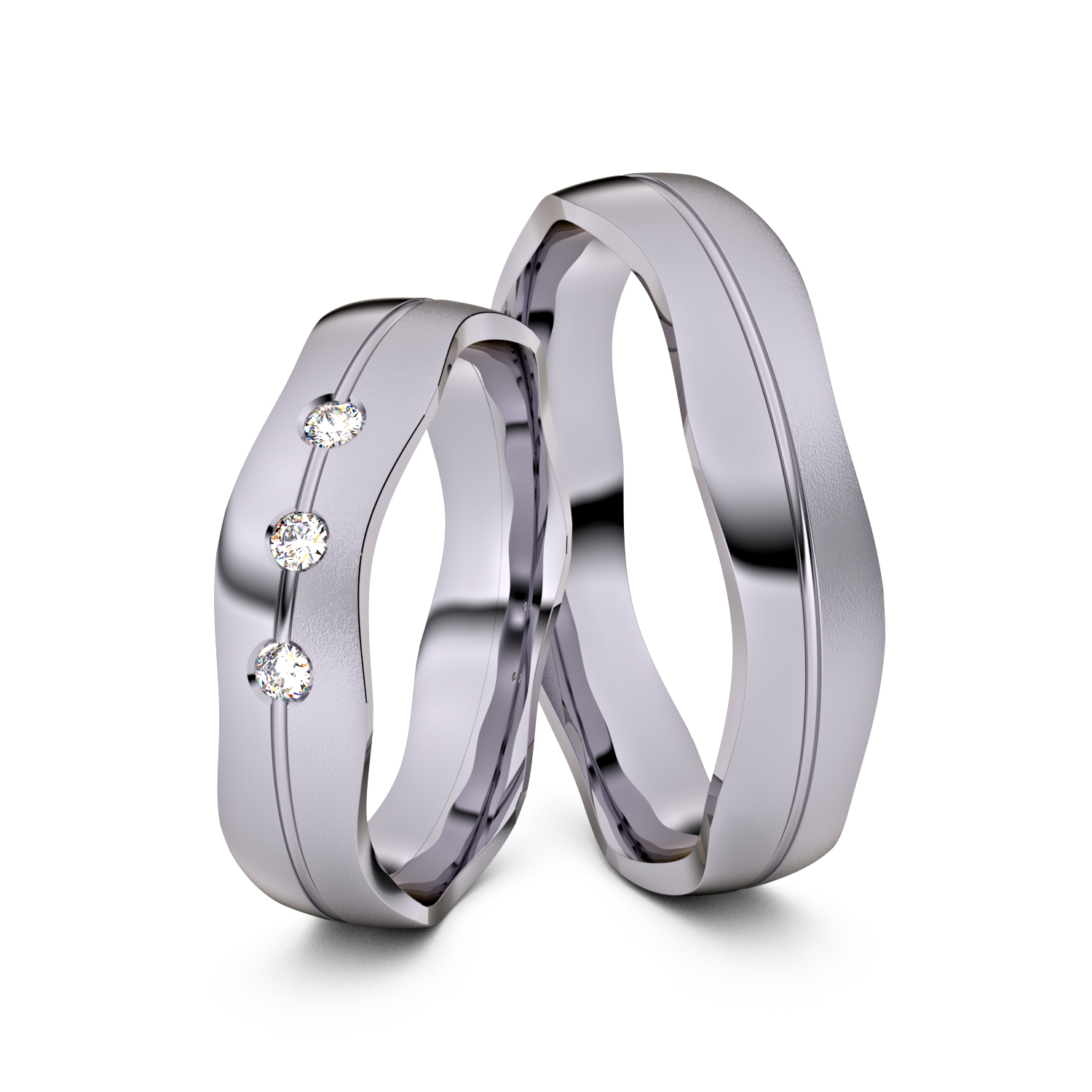 Modell TR028 Wide Wavy 950er Palladium - 24597