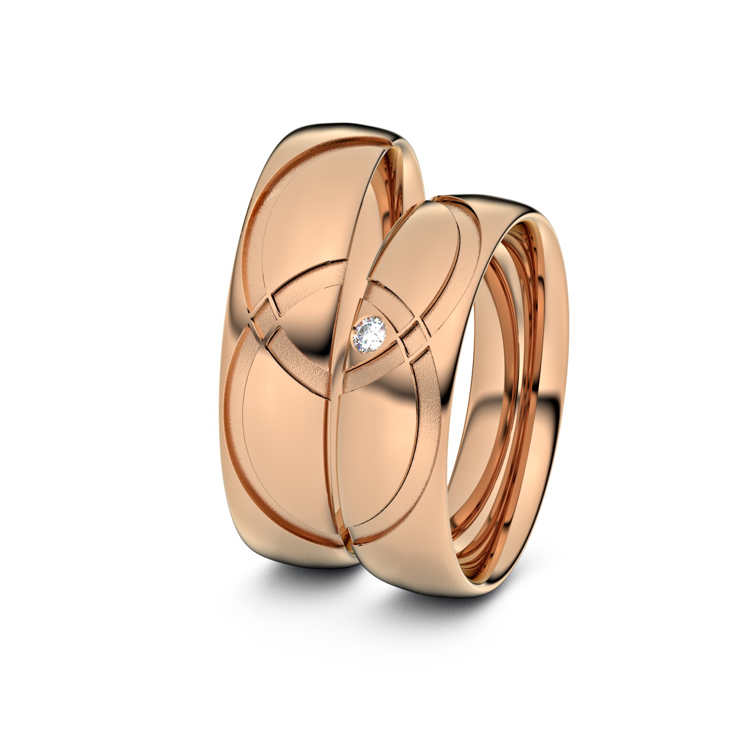 Modell TR068 Doppelring 333er Rotgold - 26230