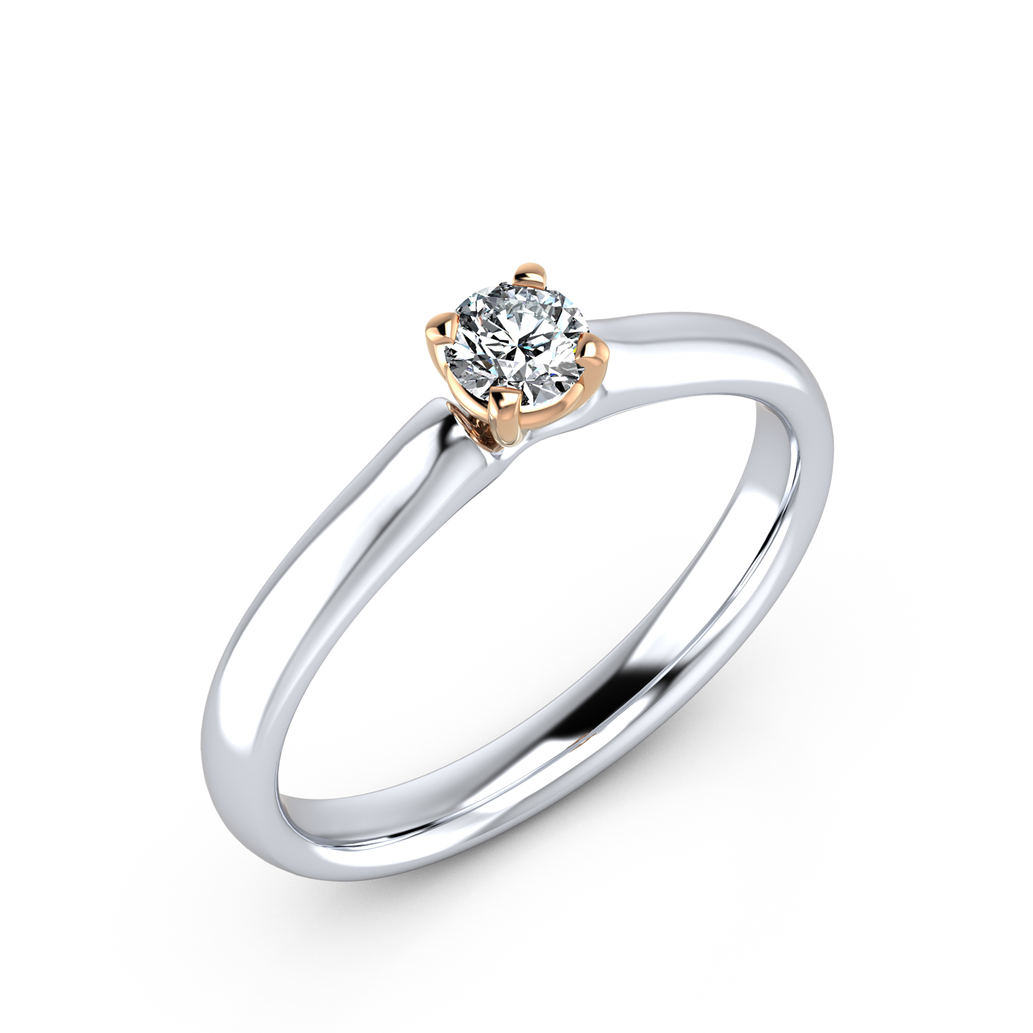 VR040 750er Weißgold-Rotgold 1x0.25ct. - 48428