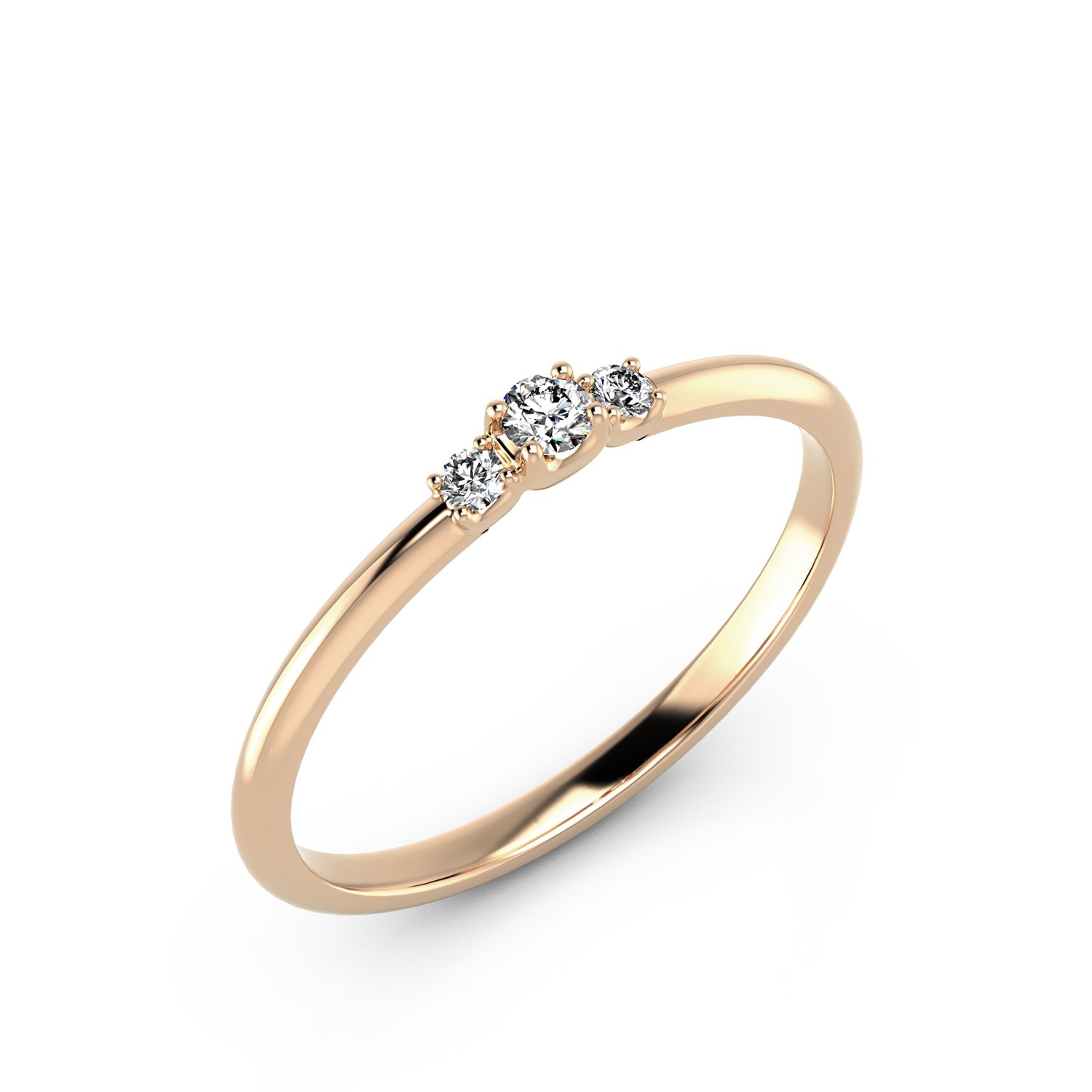 VR013 585er Roségold 1x0.06|2x0.02ct. - 45312