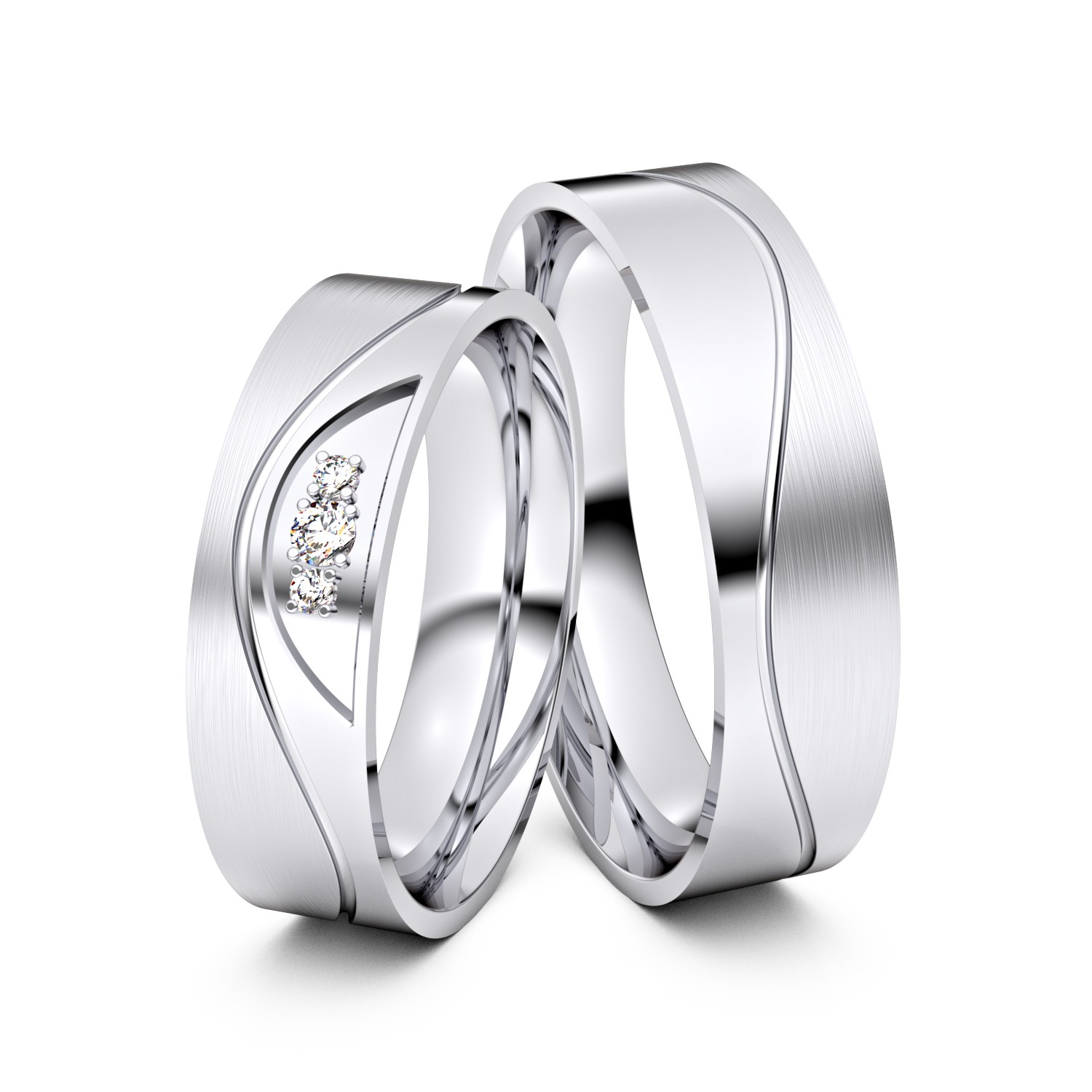 Modell TR134 Wellen Fuge 750er Weißgold - 29133