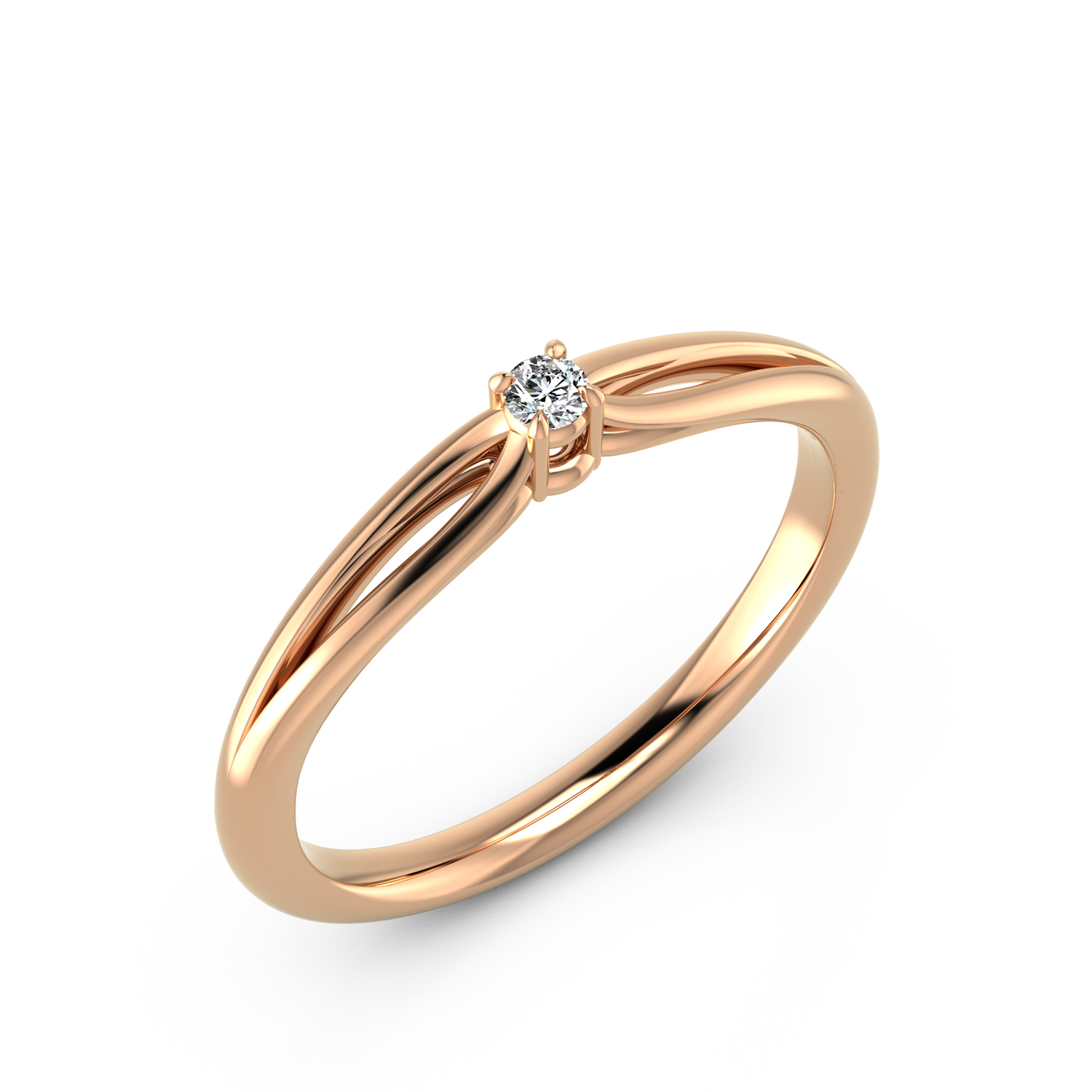 VR016 585er Rotgold 1x0.05ct. - 45679