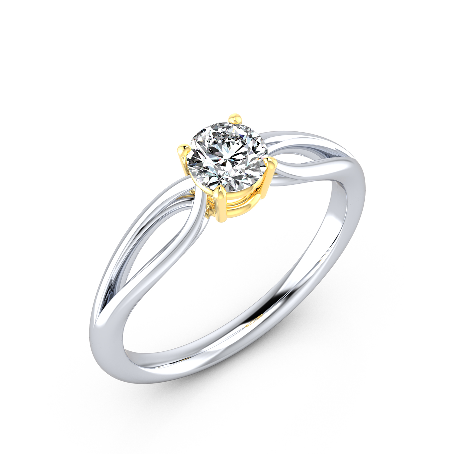 VR016 750er Weißgold-Gelbgold 1x0.50ct. - 45765