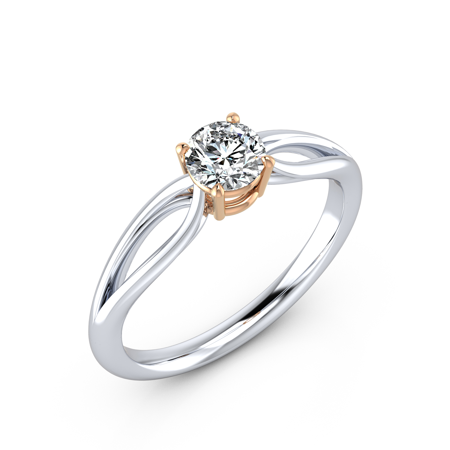 VR016 333er Weißgold-Rotgold 1x0.50ct. - 45766