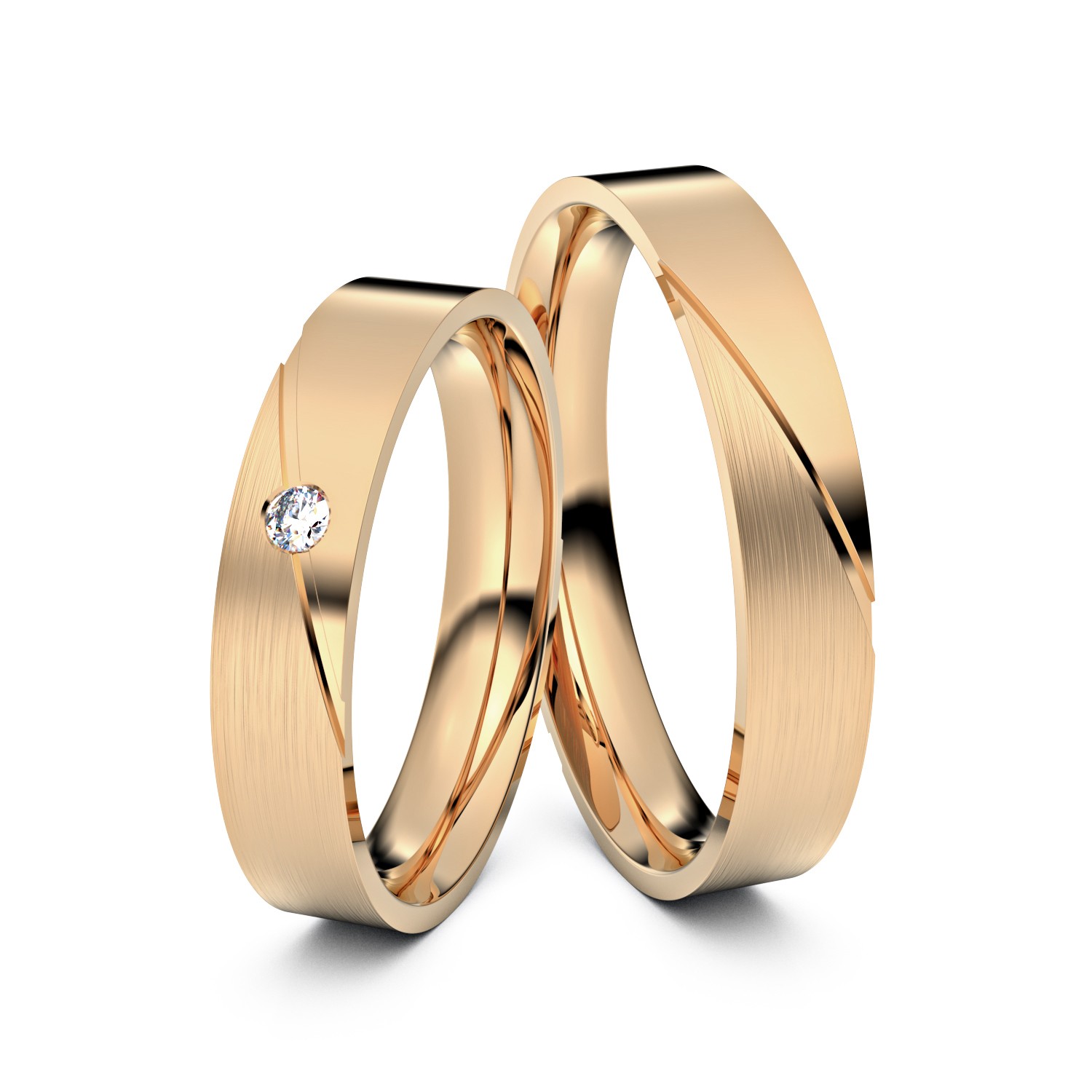 Modell TR007 Schräge Fuge 750er Roségold - 23528