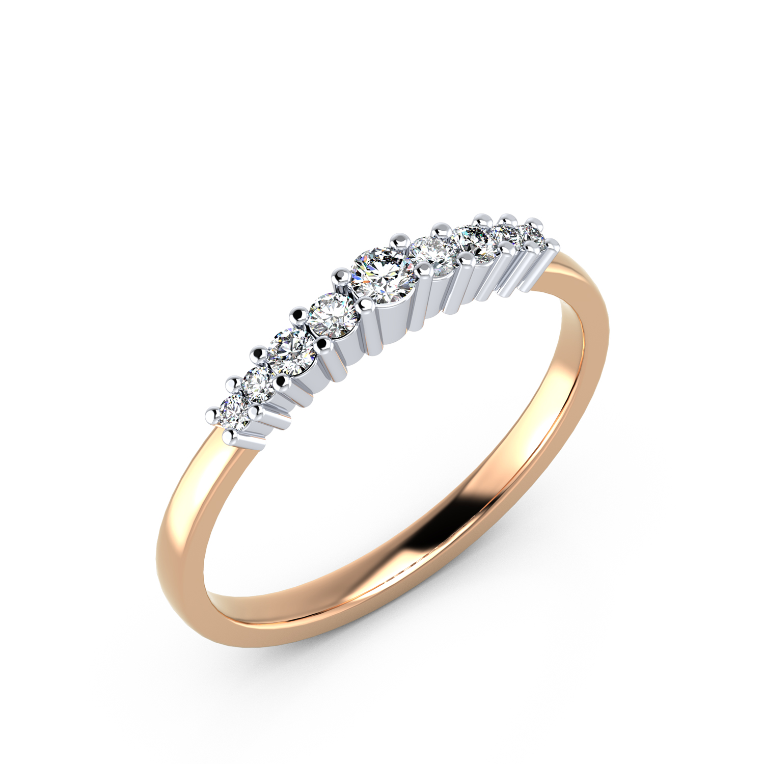 VR012 333er Rotgold-Weißgold 1x0.06|4x0.025|4x0.01ct. - 45261