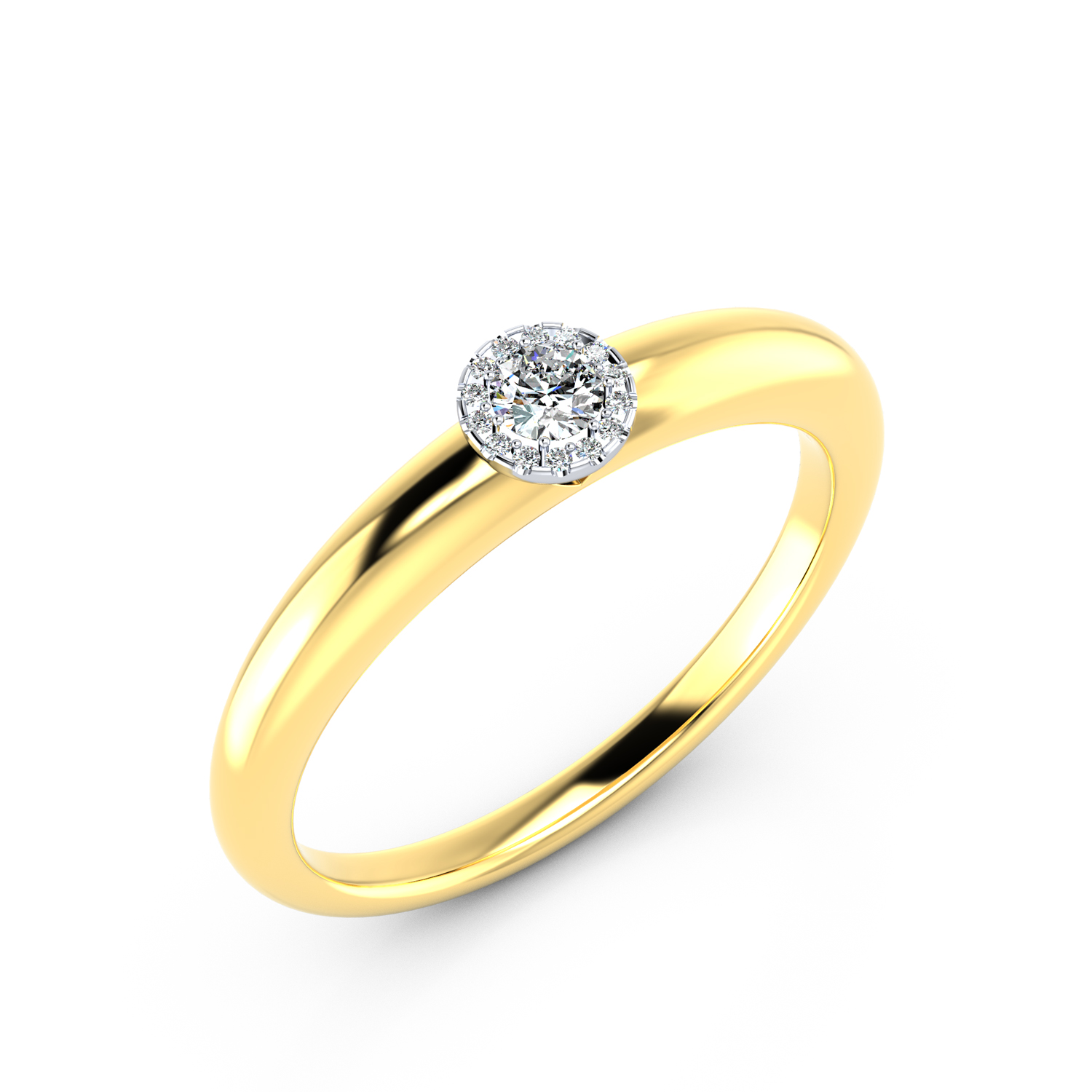 VR015 585er Gelbgold-Weißgold 1x0.10|14x0.01ct. - 45530