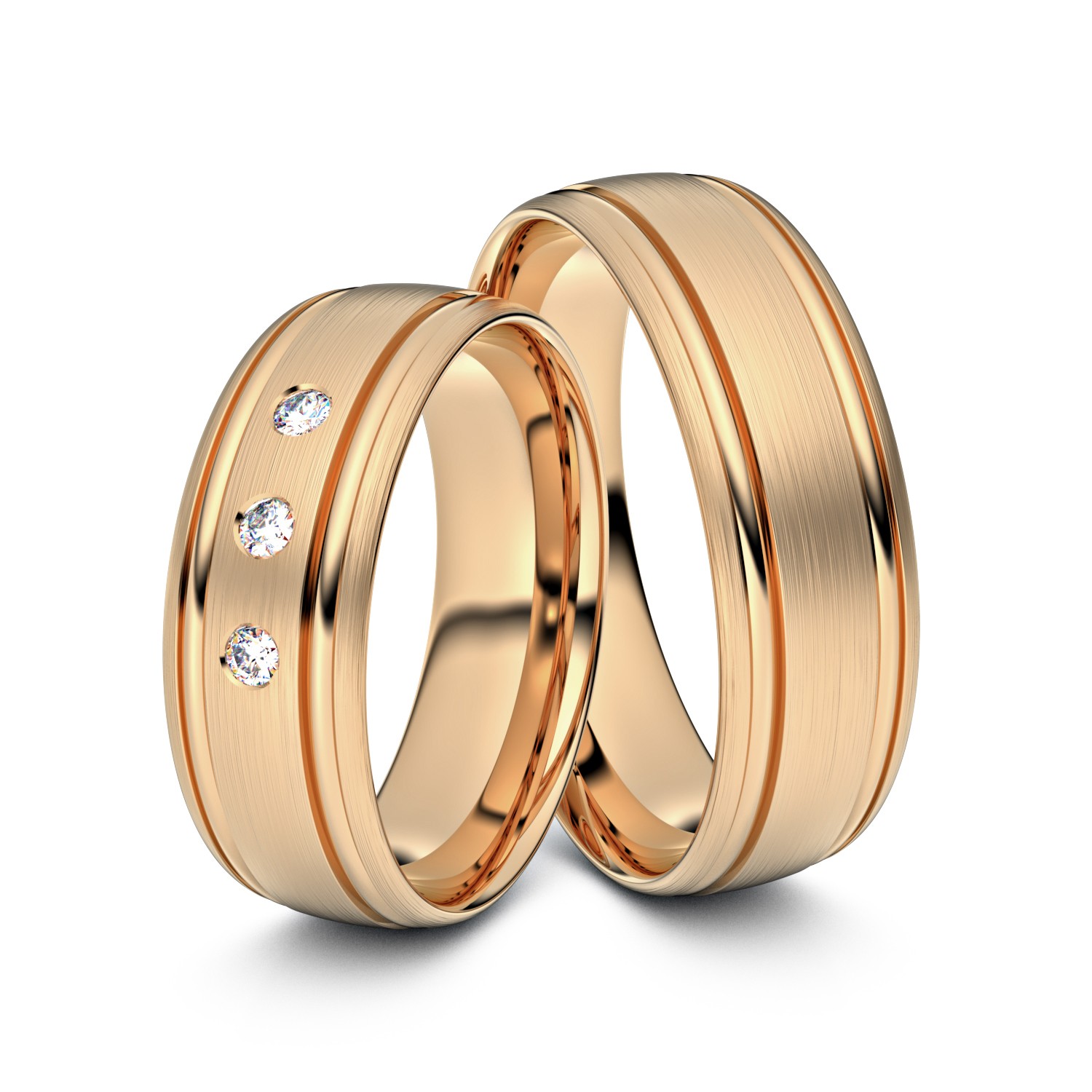 Modell TR009 Doppelfuge 925er Silber (rosé-vergoldet) - 84347