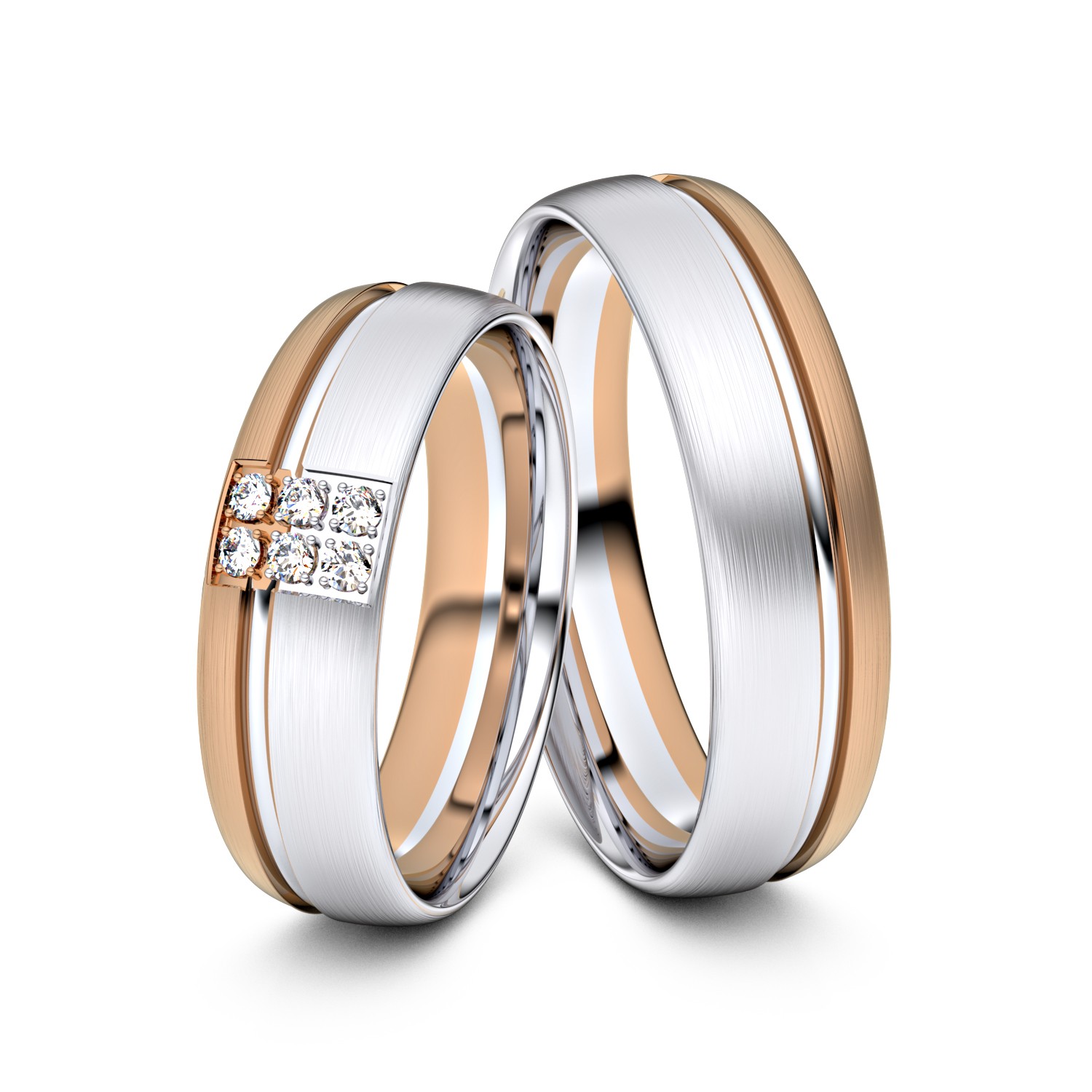 Modell TR012 585er Weißgold-Rotgold - 23879