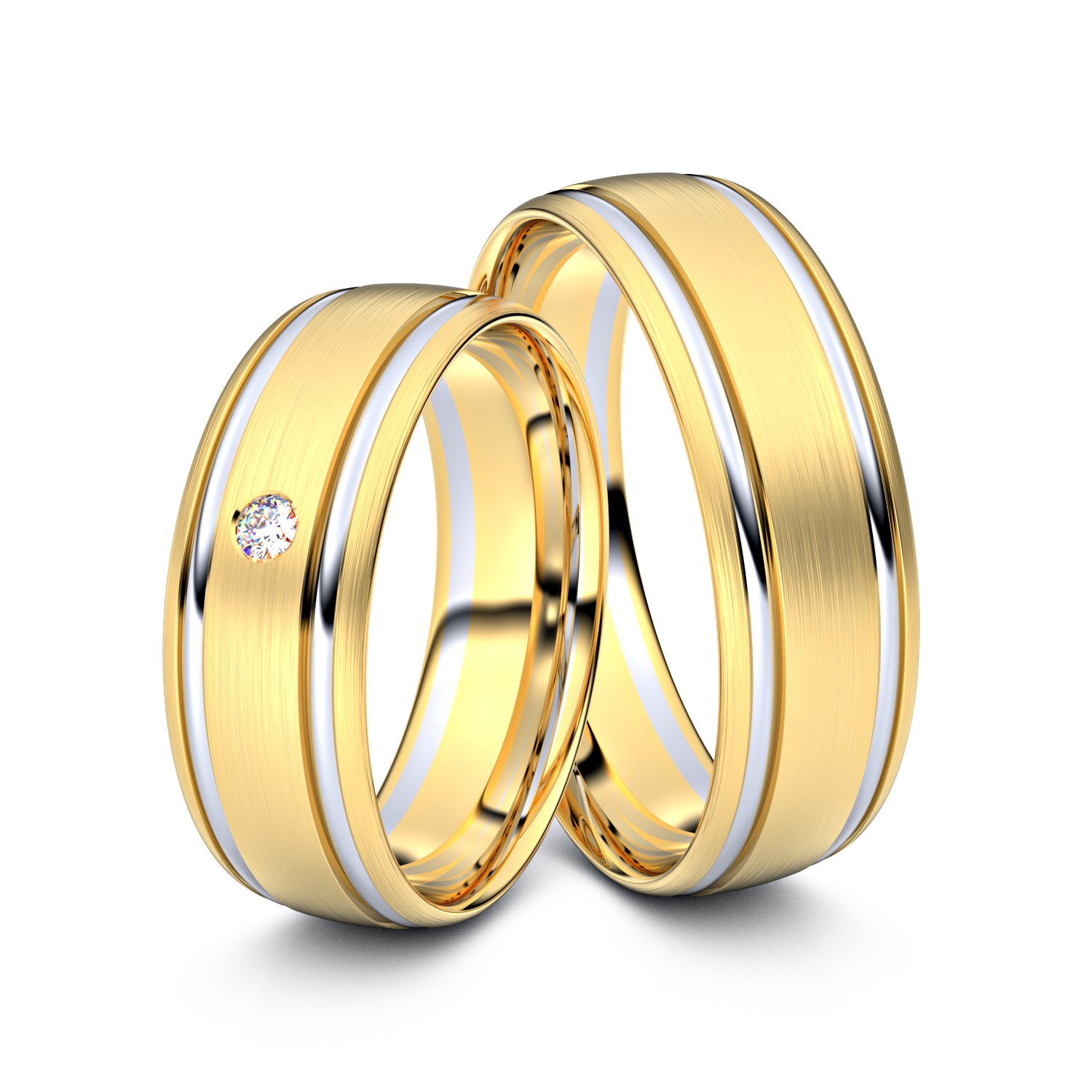 Modell TR009 Doppelfuge 750er Gelbgold-Weißgold - 23661