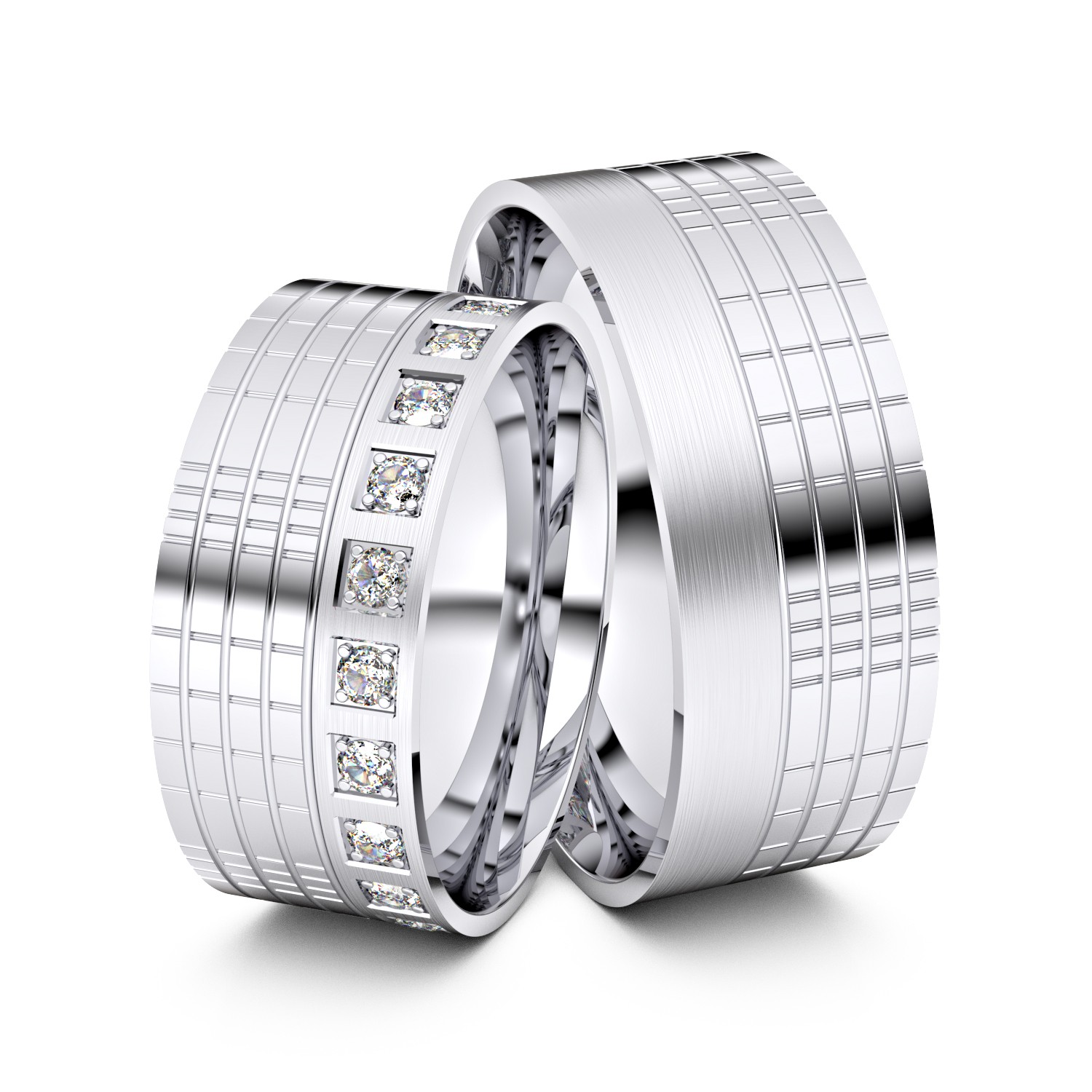 Modell TR101 Gittermuster 585er Weißgold - 27618