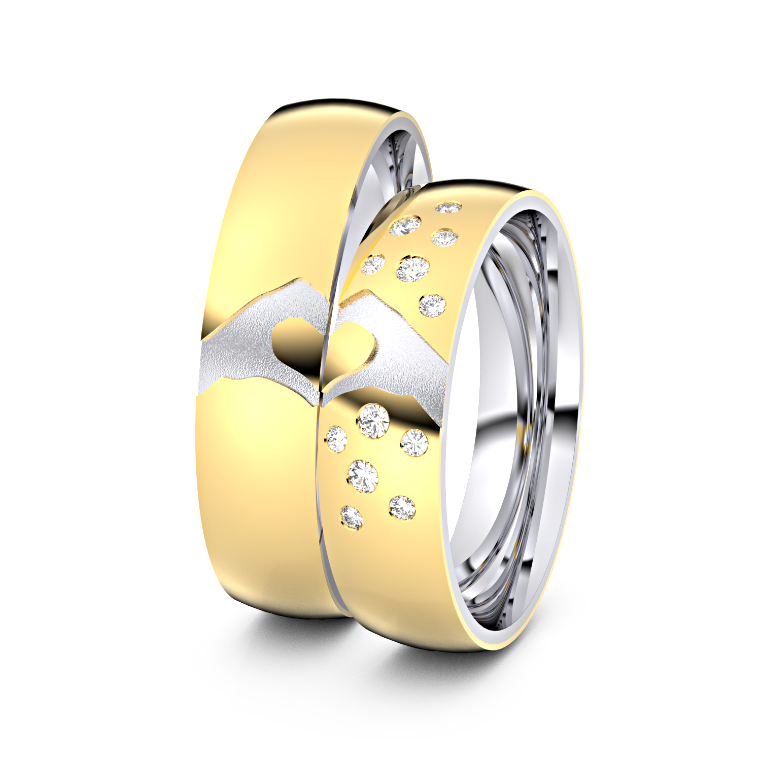 Modell TR279 Hand und Herz 585er Gelbgold-Weißgold - 50385