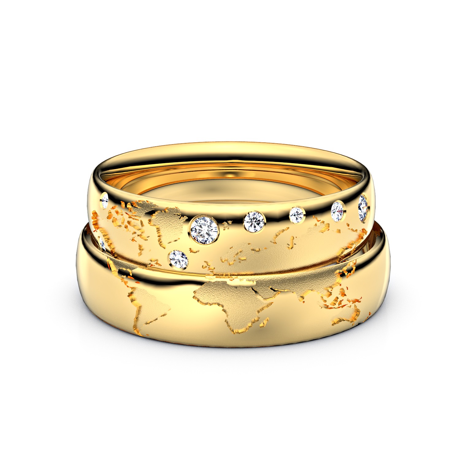 Modell TR239 Weltkarte 925er Silber (gelb-vergoldet) - 82756