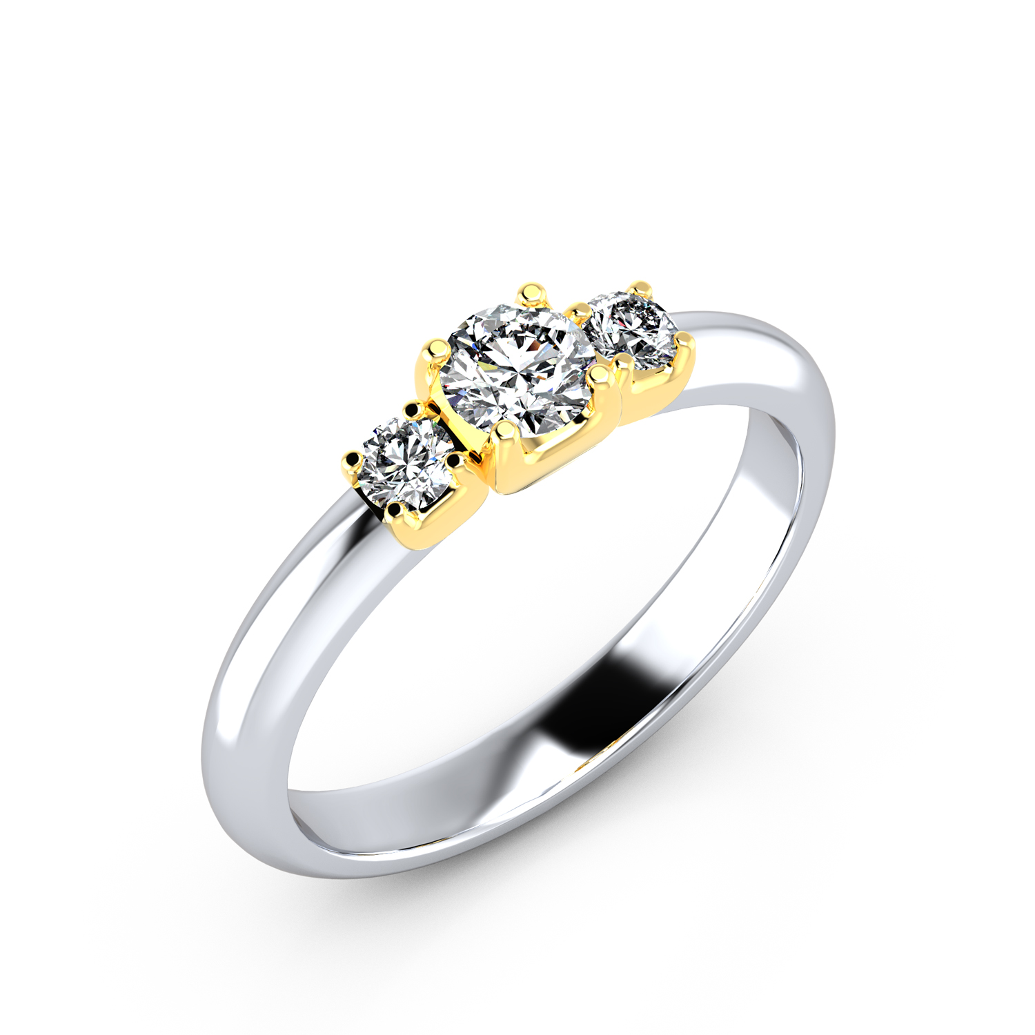 VR013 333er Weißgold-Gelbgold 1x0.30|2x0.10ct. - 45430