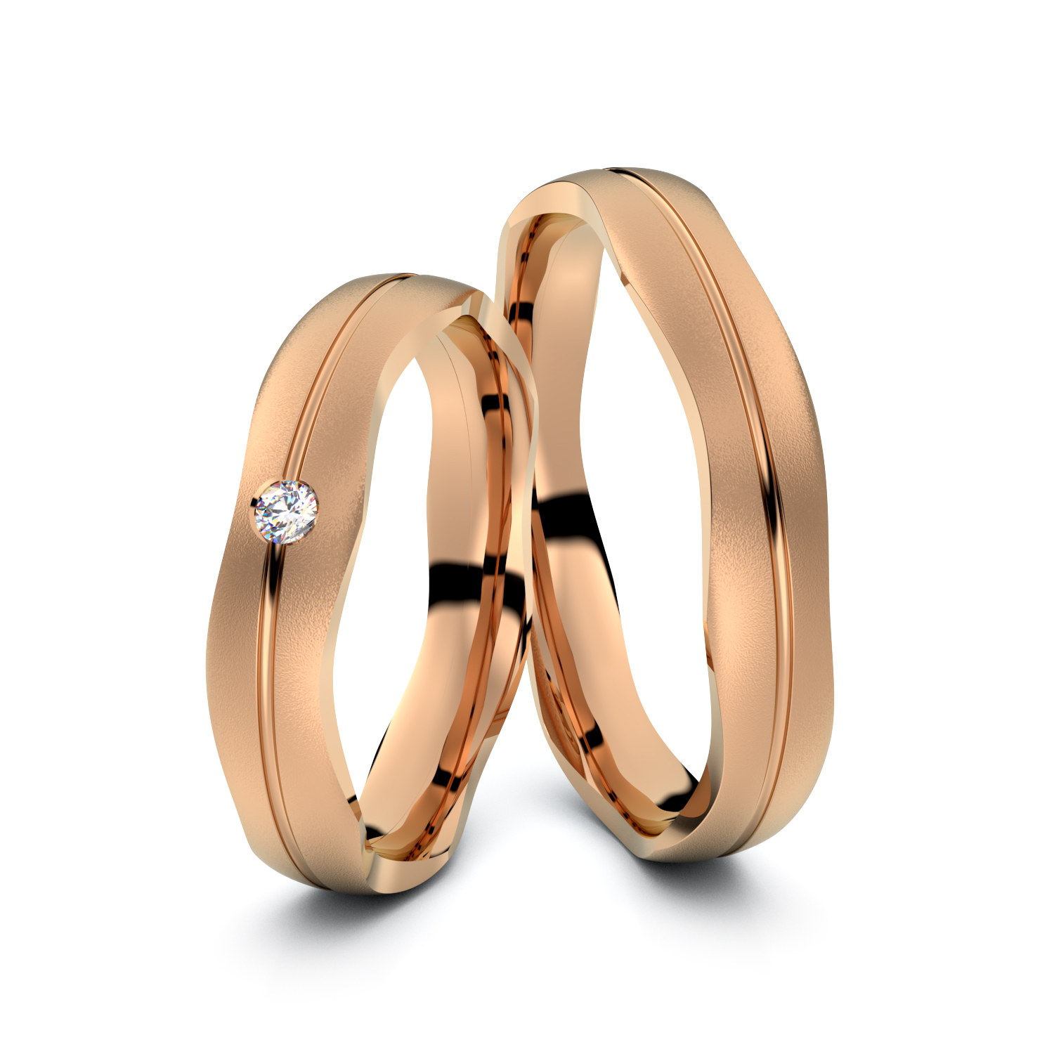 Modell TR013 Small Wavy 750er Rotgold - 23945