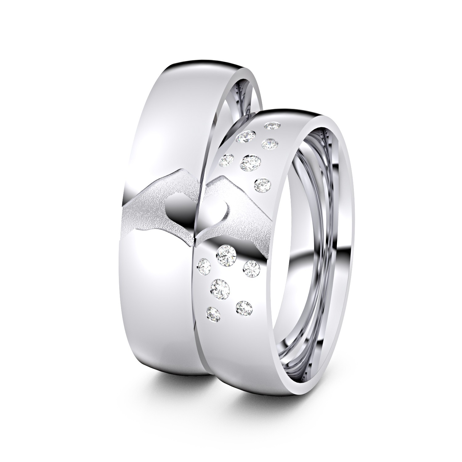 Modell TR279 Hand und Herz 333er Weißgold - 50381