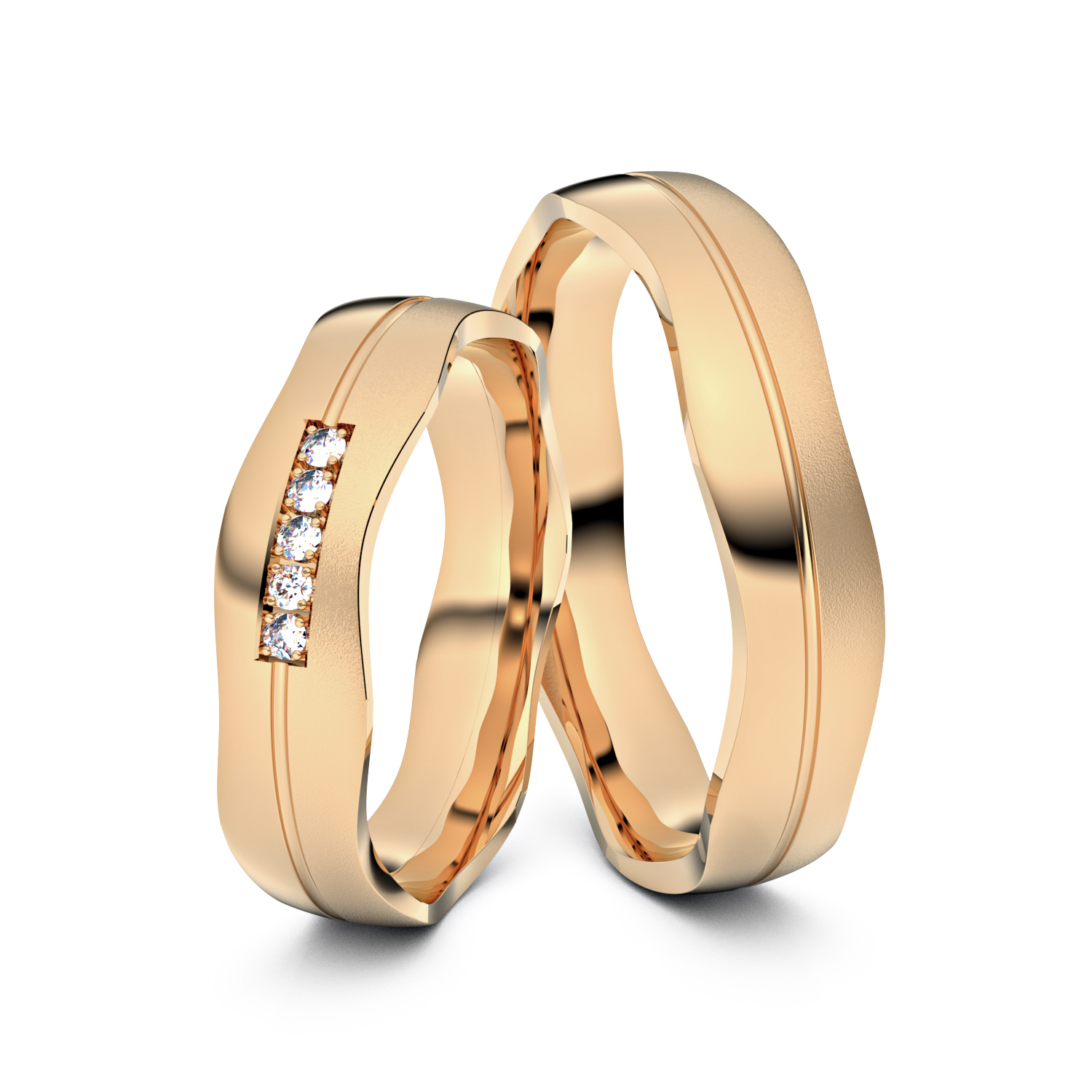 Modell TR028 Wide Wavy 585er Roségold - 24571