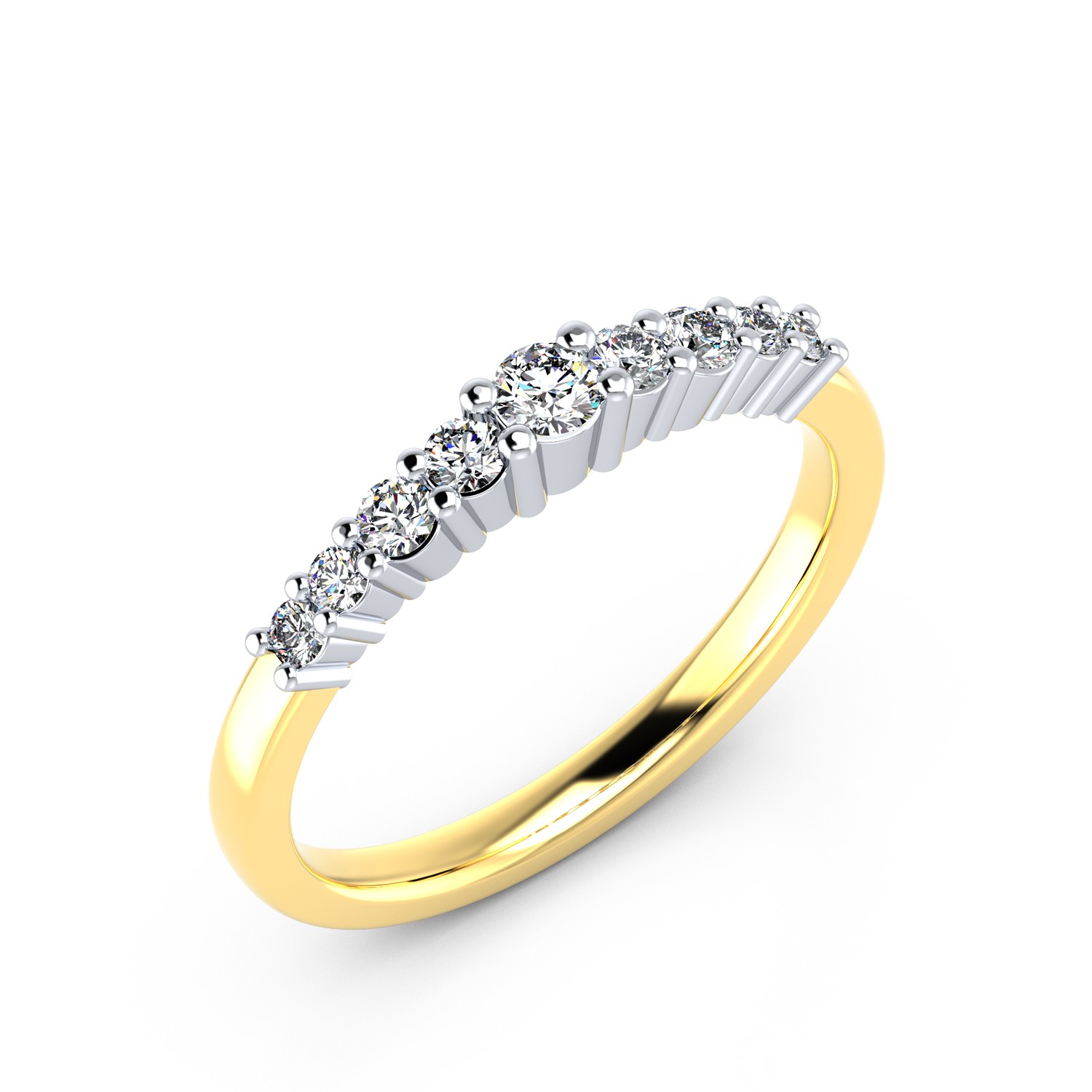 VR012 333er Gelbgold-Weißgold 1x0.09|4x0.04|4x0.025ct. - 45277