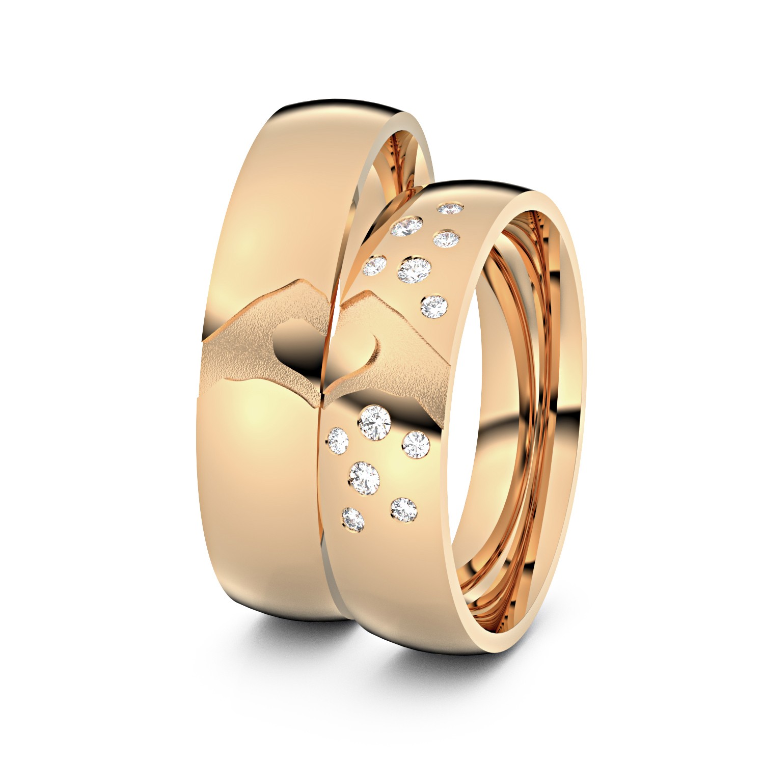 Modell TR279 Hand und Herz 333er Roségold - 50374