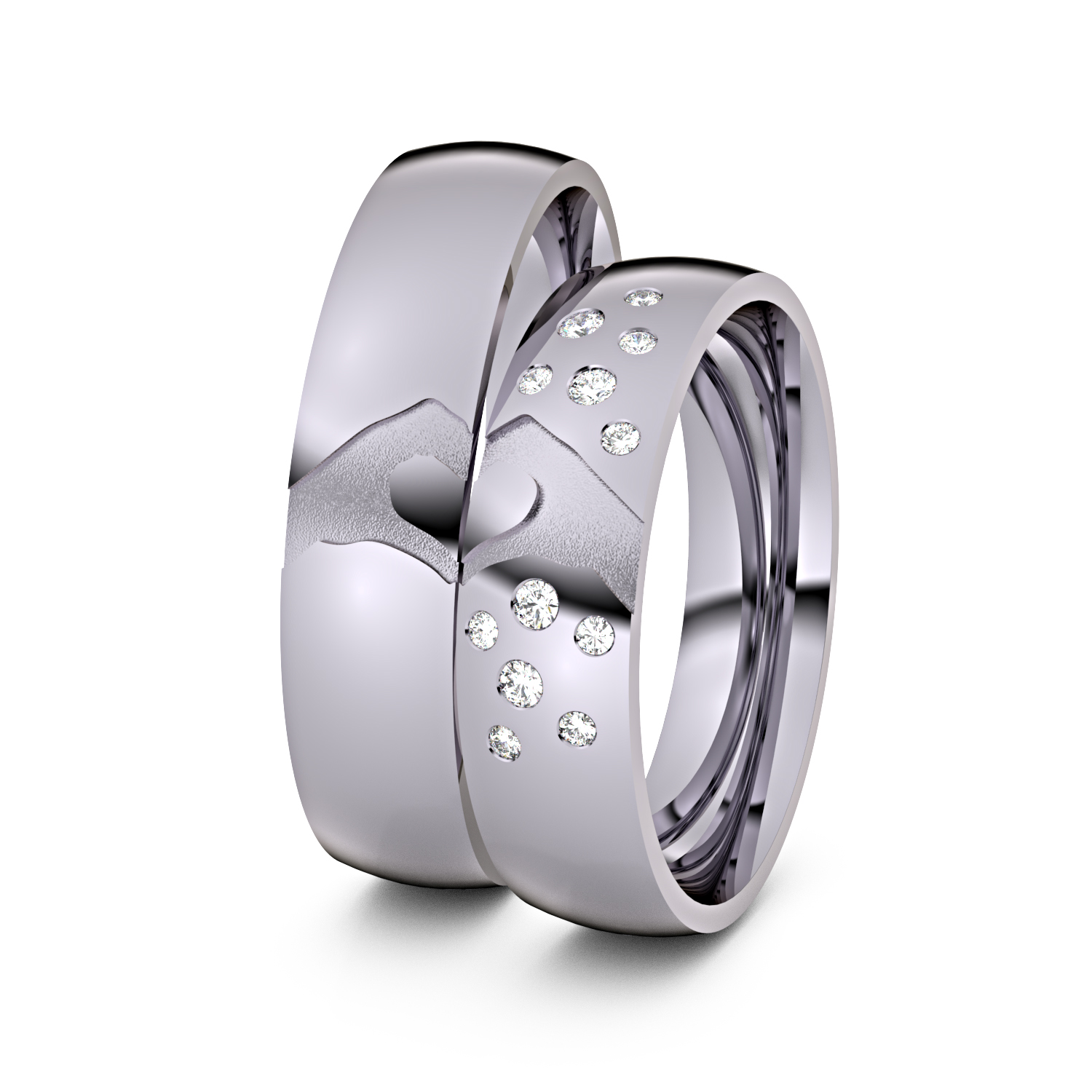 Modell TR279 Hand und Herz 585er Palladium - 50370