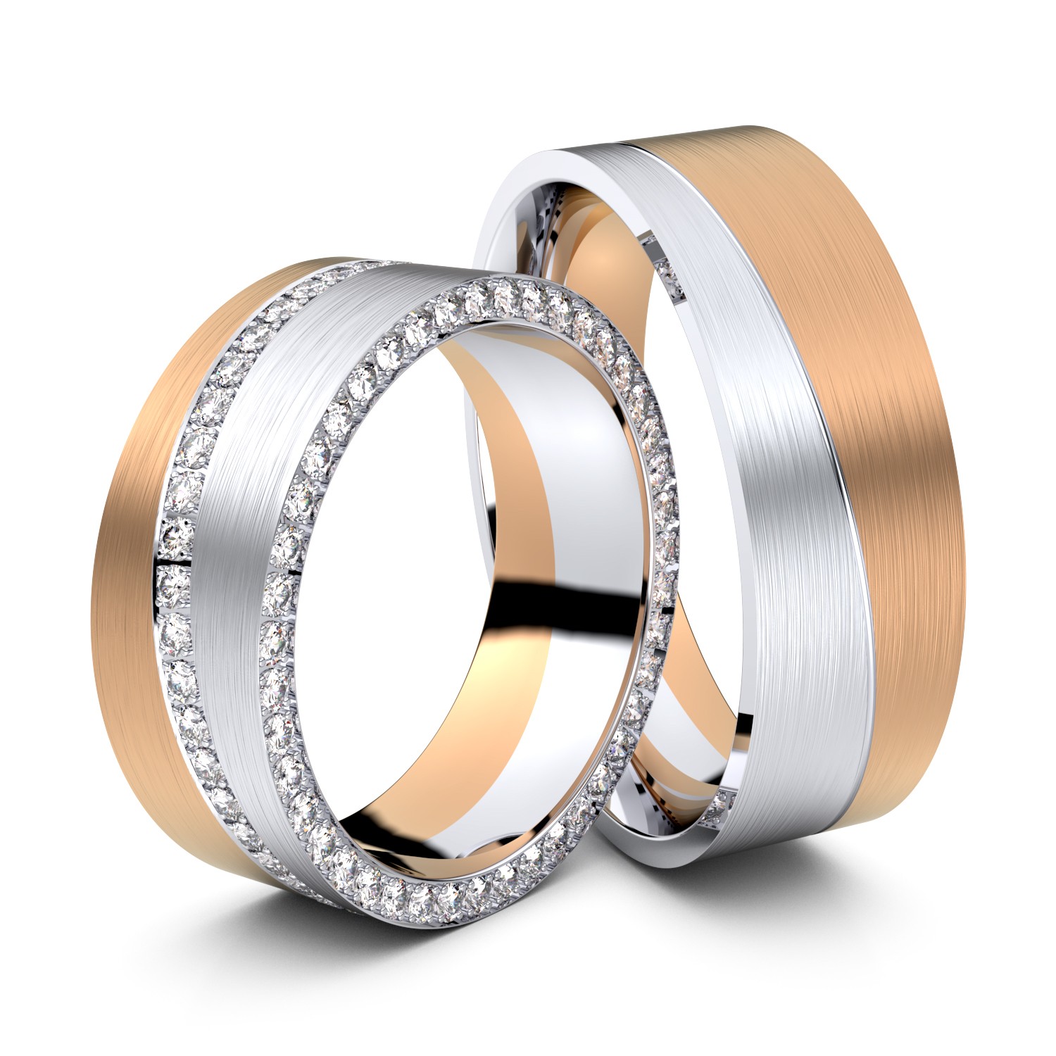 Modell TR107 Double Eternity 585er Rotgold-Weißgold - 27949