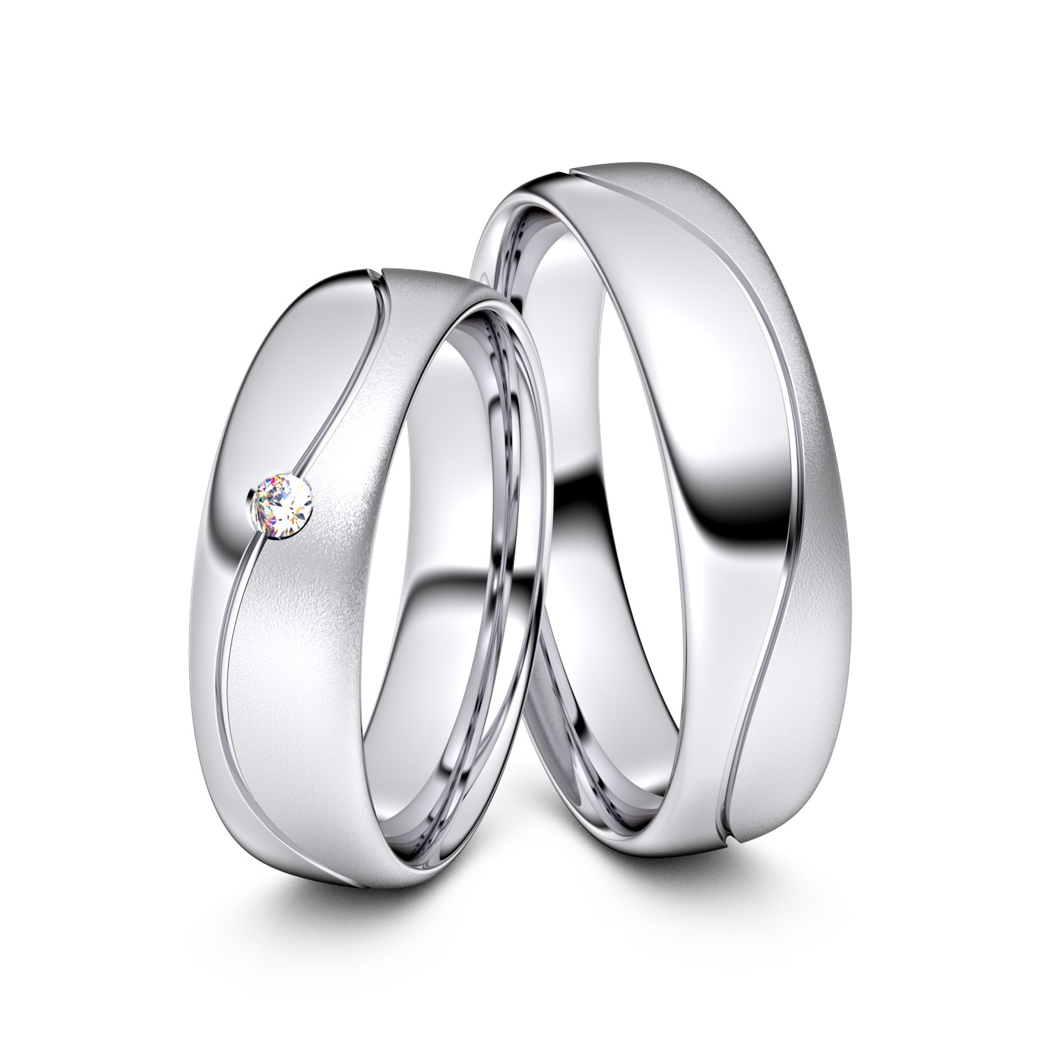 Modell TR111 Wellen Fuge 333er Weißgold - 28124