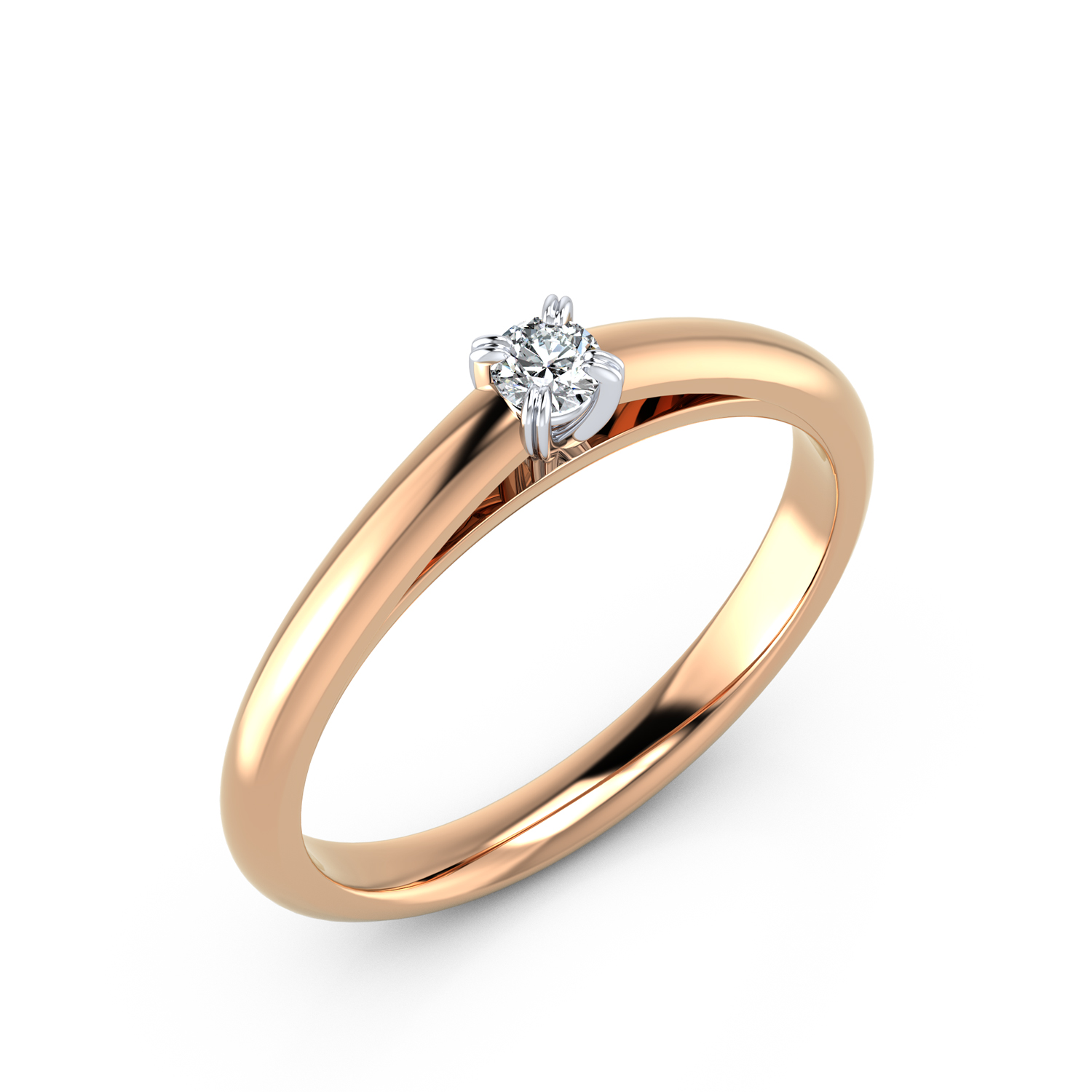 VR025 333er Rotgold-Weißgold 1x0.10ct. - 46760