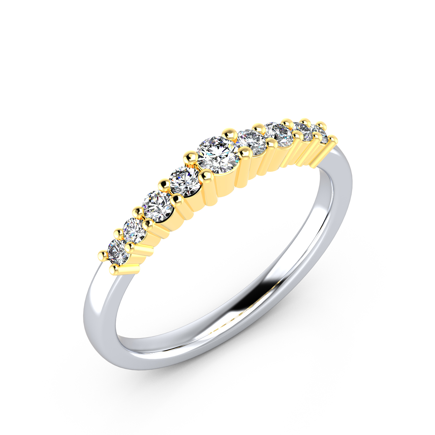 VR012 333er Weißgold-Gelbgold 1x0.09|4x0.04|4x0.025ct. - 45295