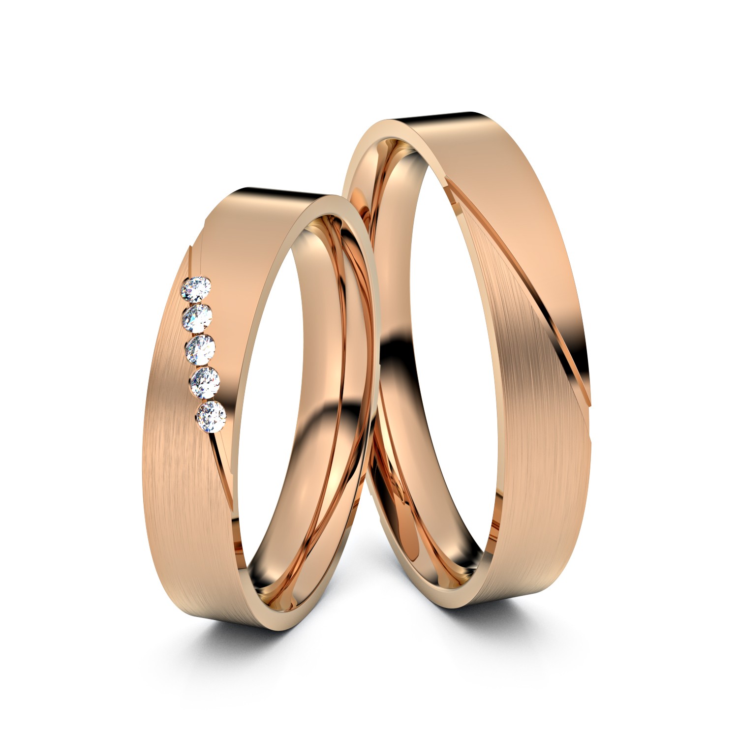 Modell TR007 Schräge Fuge 585er Rotgold - 23550