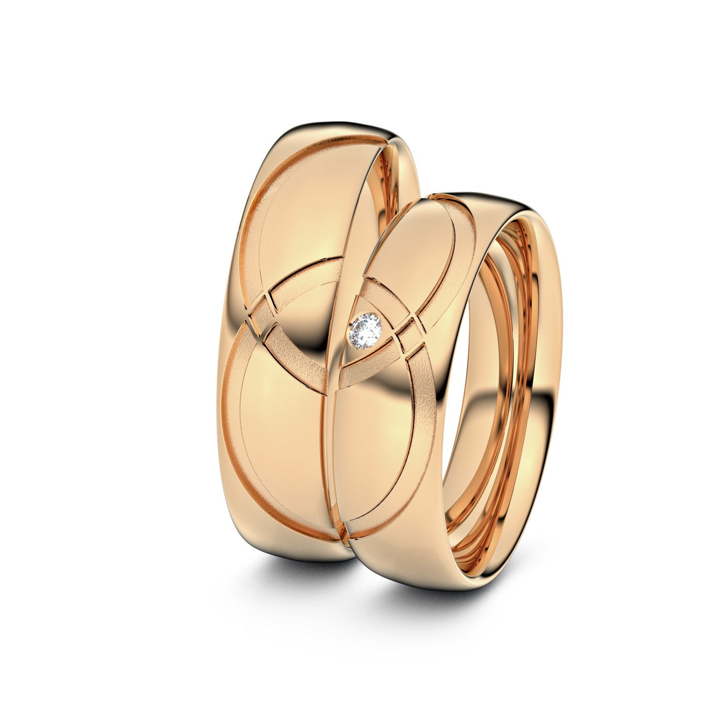 Modell TR068 Doppelring 750er Roségold - 26246