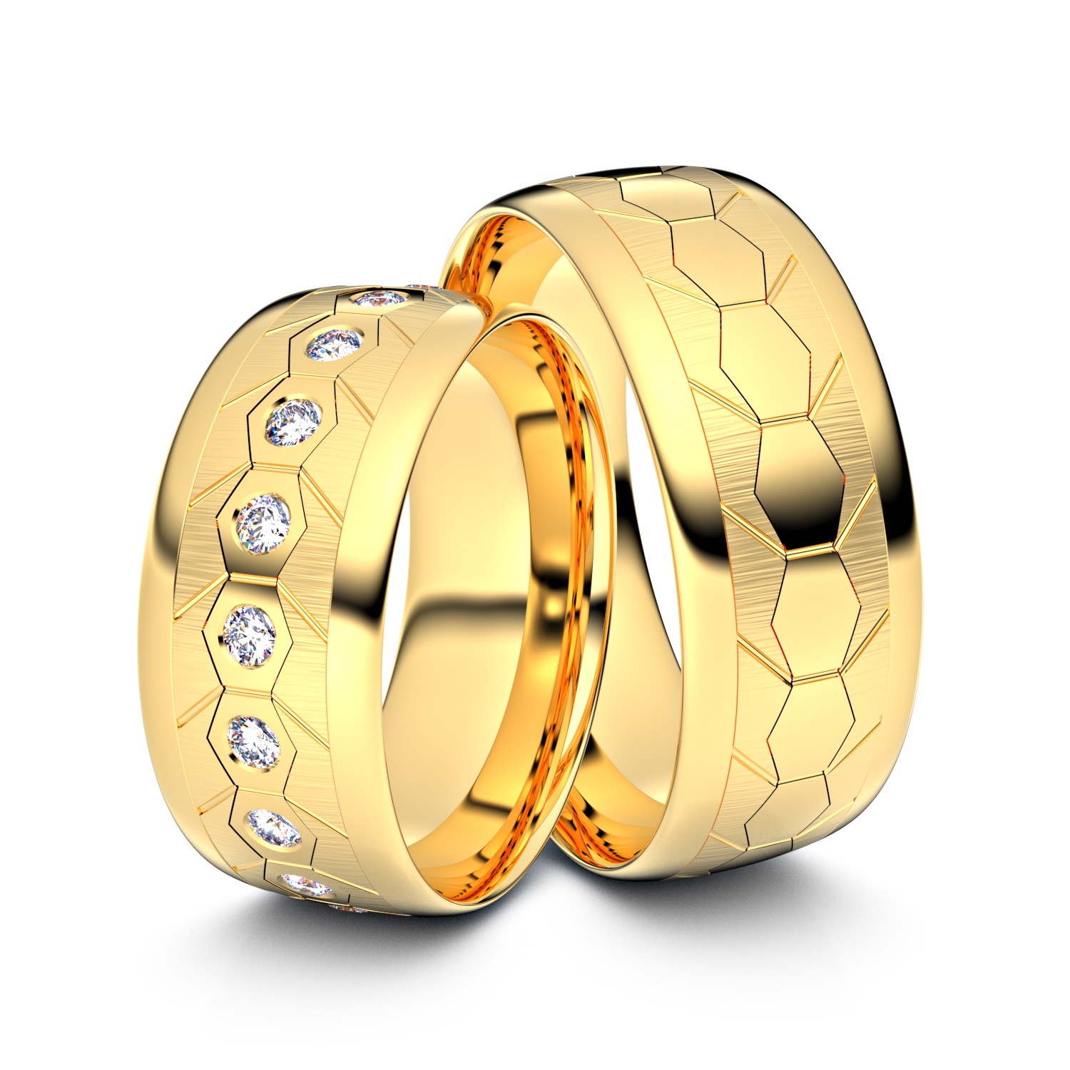 Modell TR051 Bienenwabenmuster 585er Gelbgold - 25579