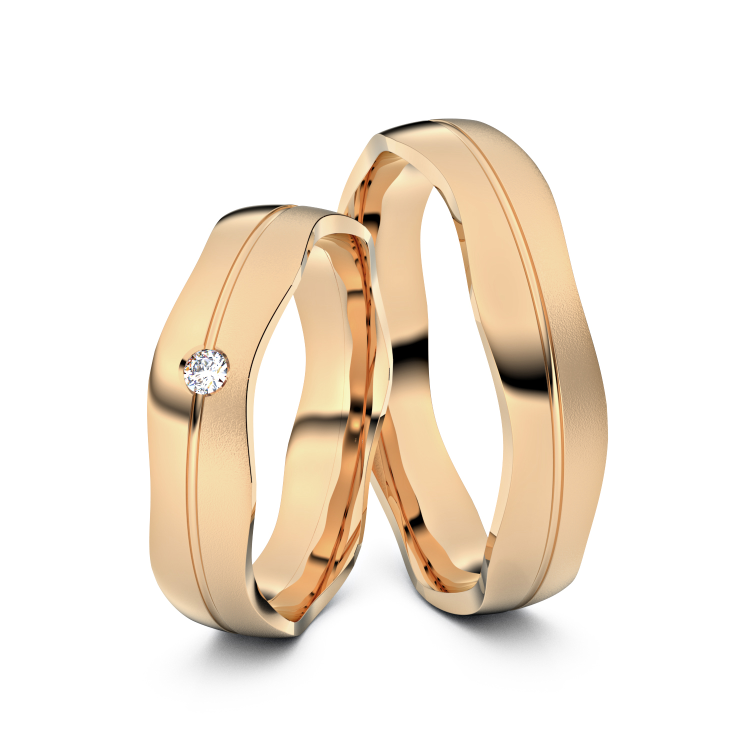 Modell TR028 Wide Wavy 333er Roségold - 24549